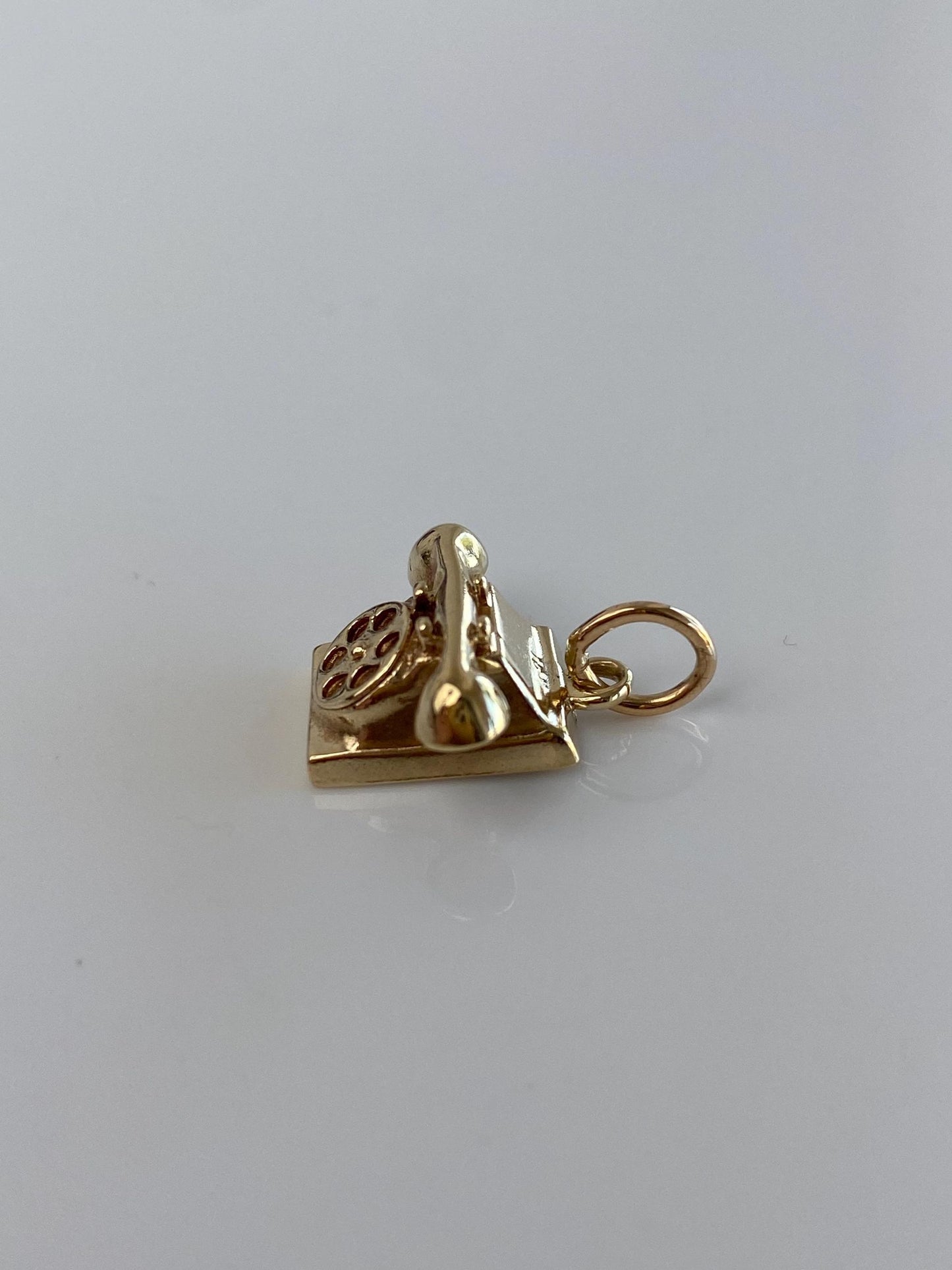 Vintage Solid 10k Yellow Gold Telephone Charm