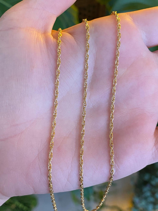 Vintage Solid 14k Yellow Gold Chain Necklace - 24 inches