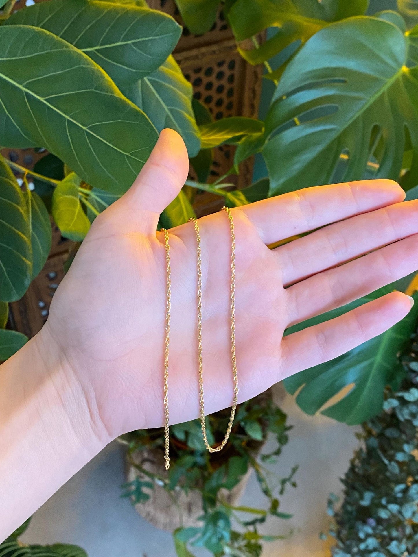 Vintage Solid 14k Yellow Gold Chain Necklace - 24 inches