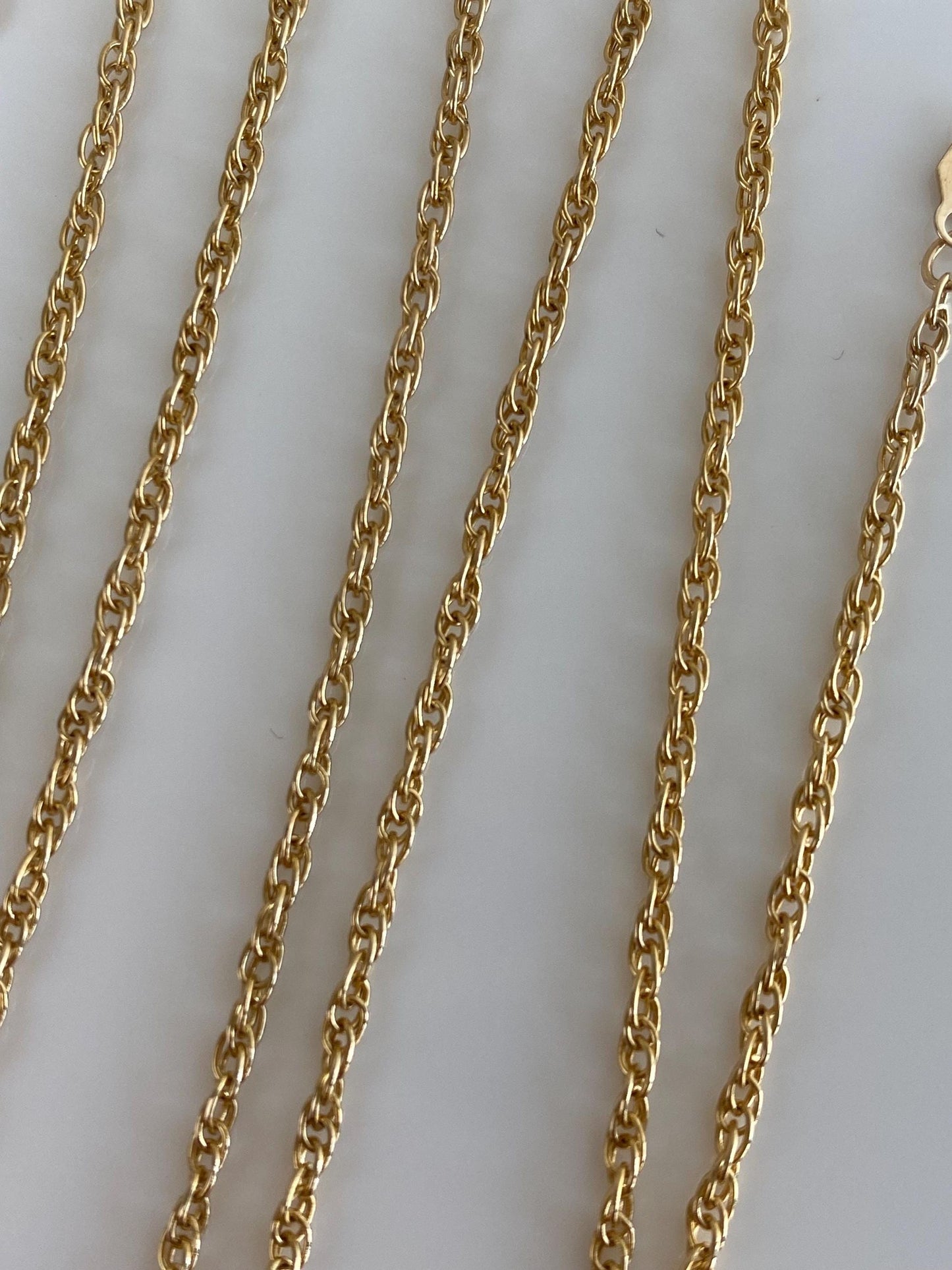 Vintage Solid 14k Yellow Gold Chain Necklace - 24 inches