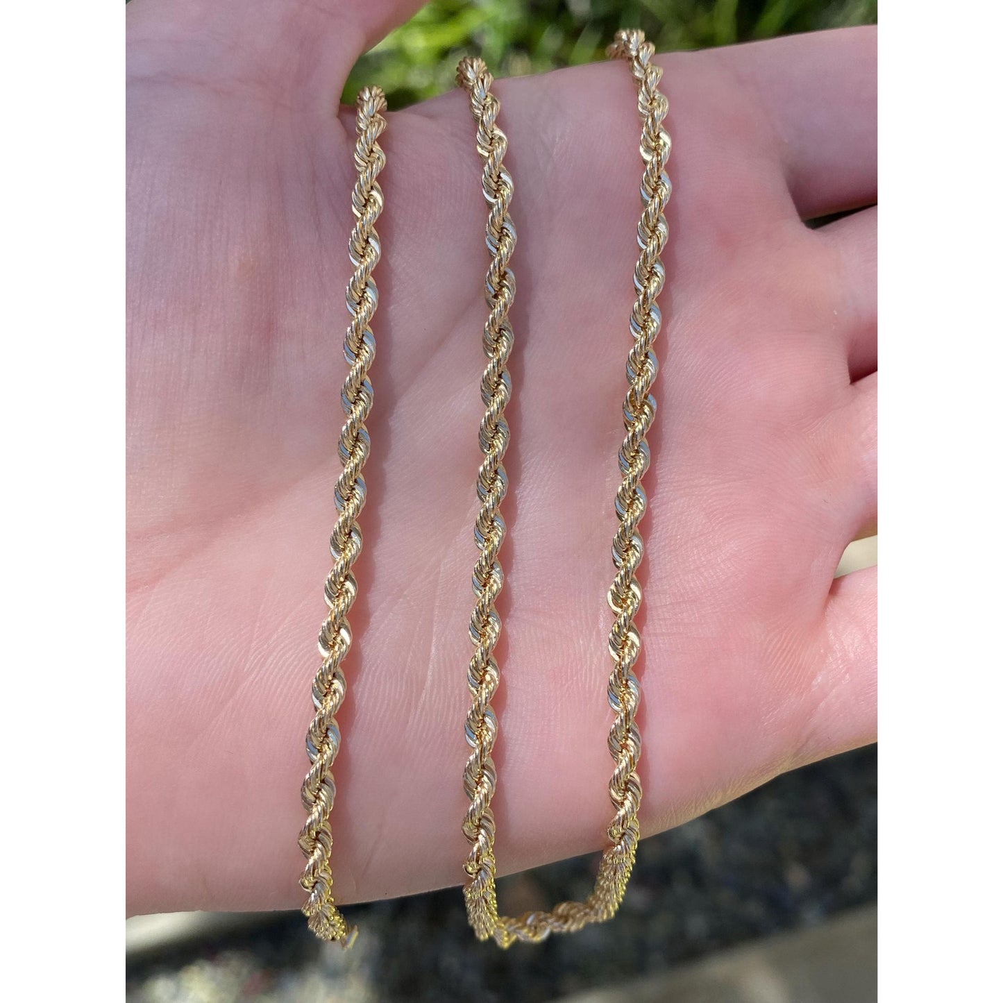 Vintage Solid 14k Yellow Gold Rope Chain Necklace - 20 inches