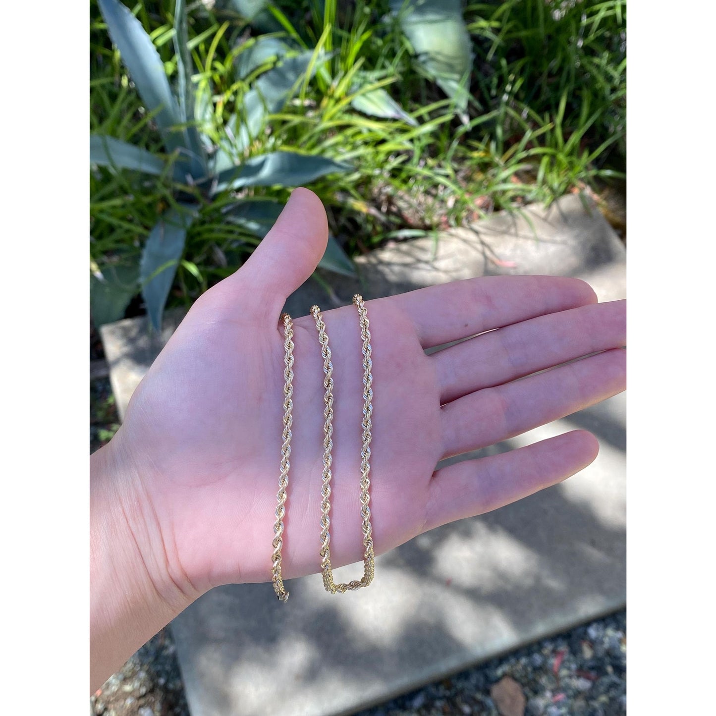 Vintage Solid 14k Yellow Gold Rope Chain Necklace - 20 inches