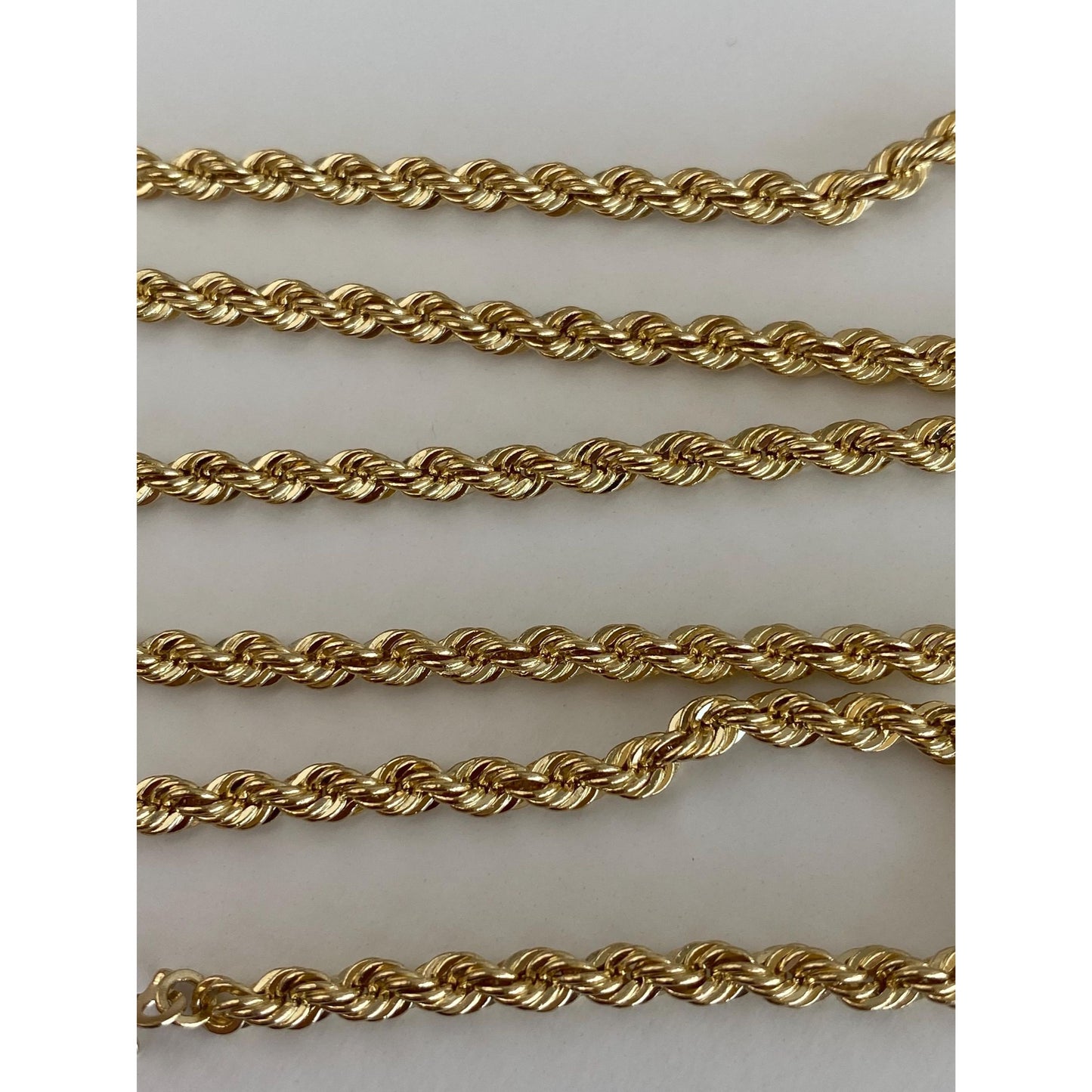 Vintage Solid 14k Yellow Gold Rope Chain Necklace - 20 inches
