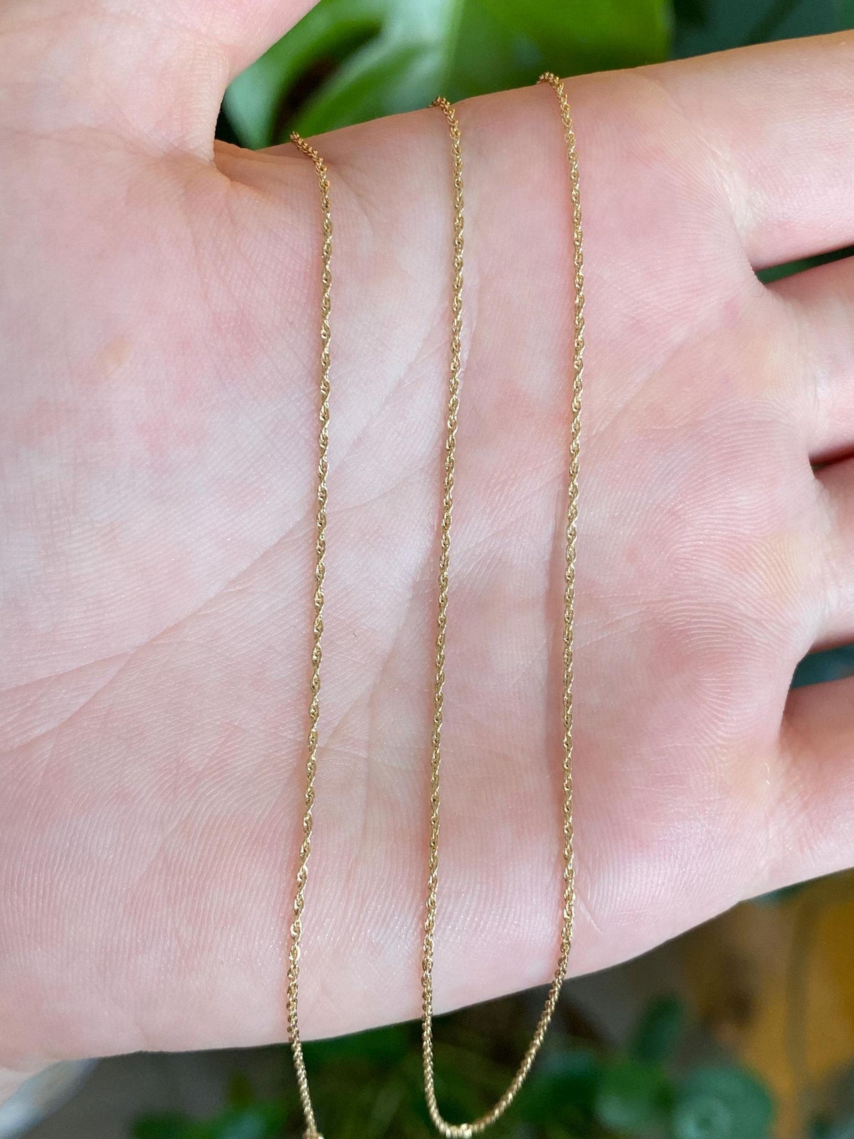 Vintage Solid 14k Yellow Gold Dainty Chain Necklace - 18 inches