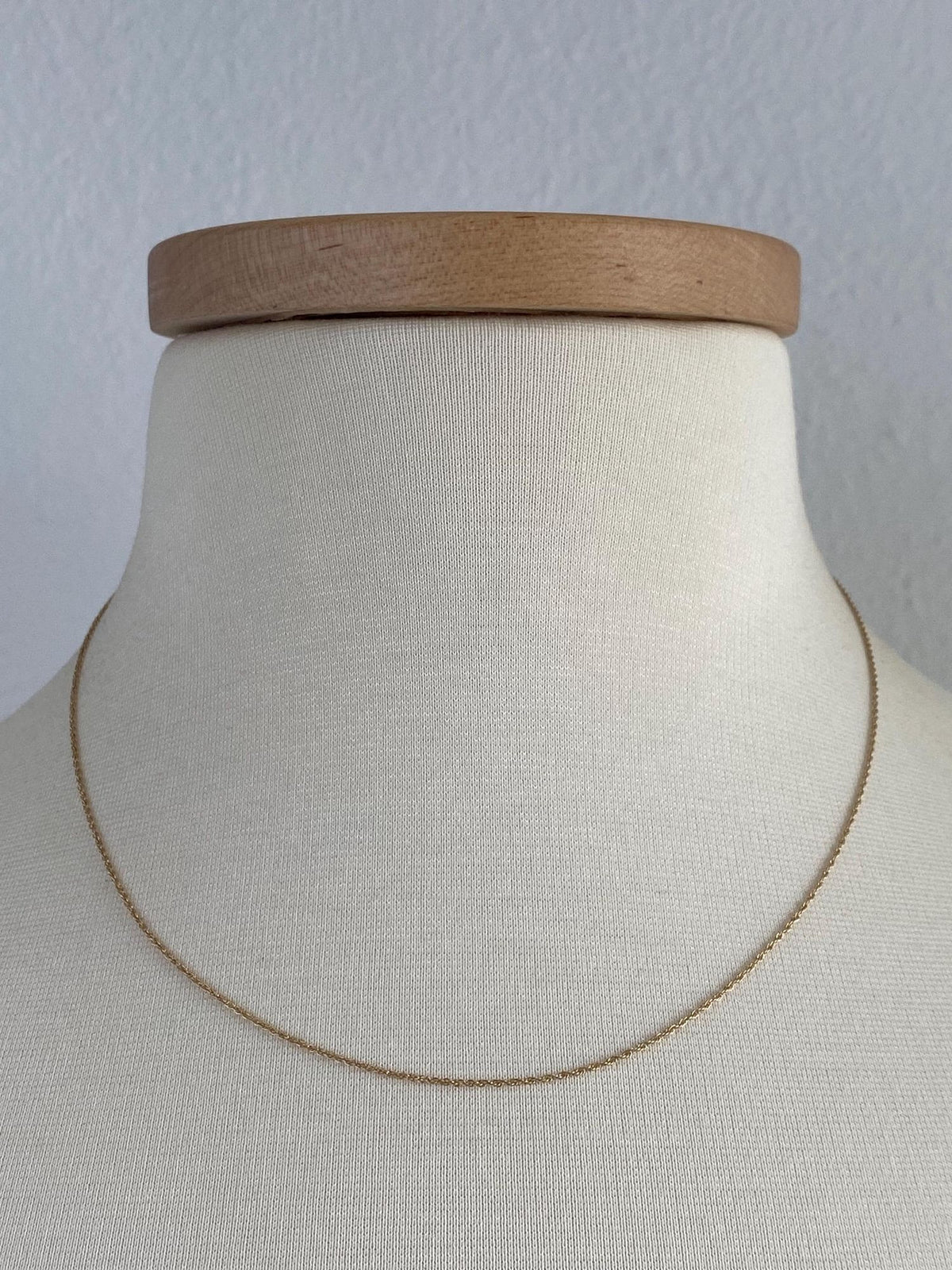Vintage Solid 14k Yellow Gold Dainty Chain Necklace - 18 inches