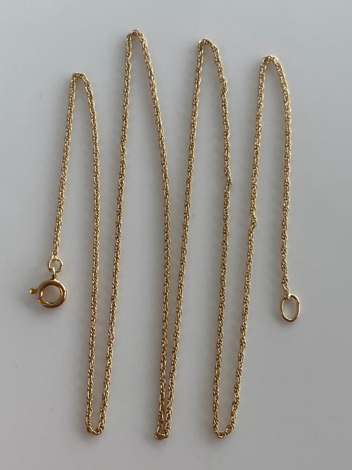 Vintage Solid 14k Yellow Gold Dainty Chain Necklace - 18 inches