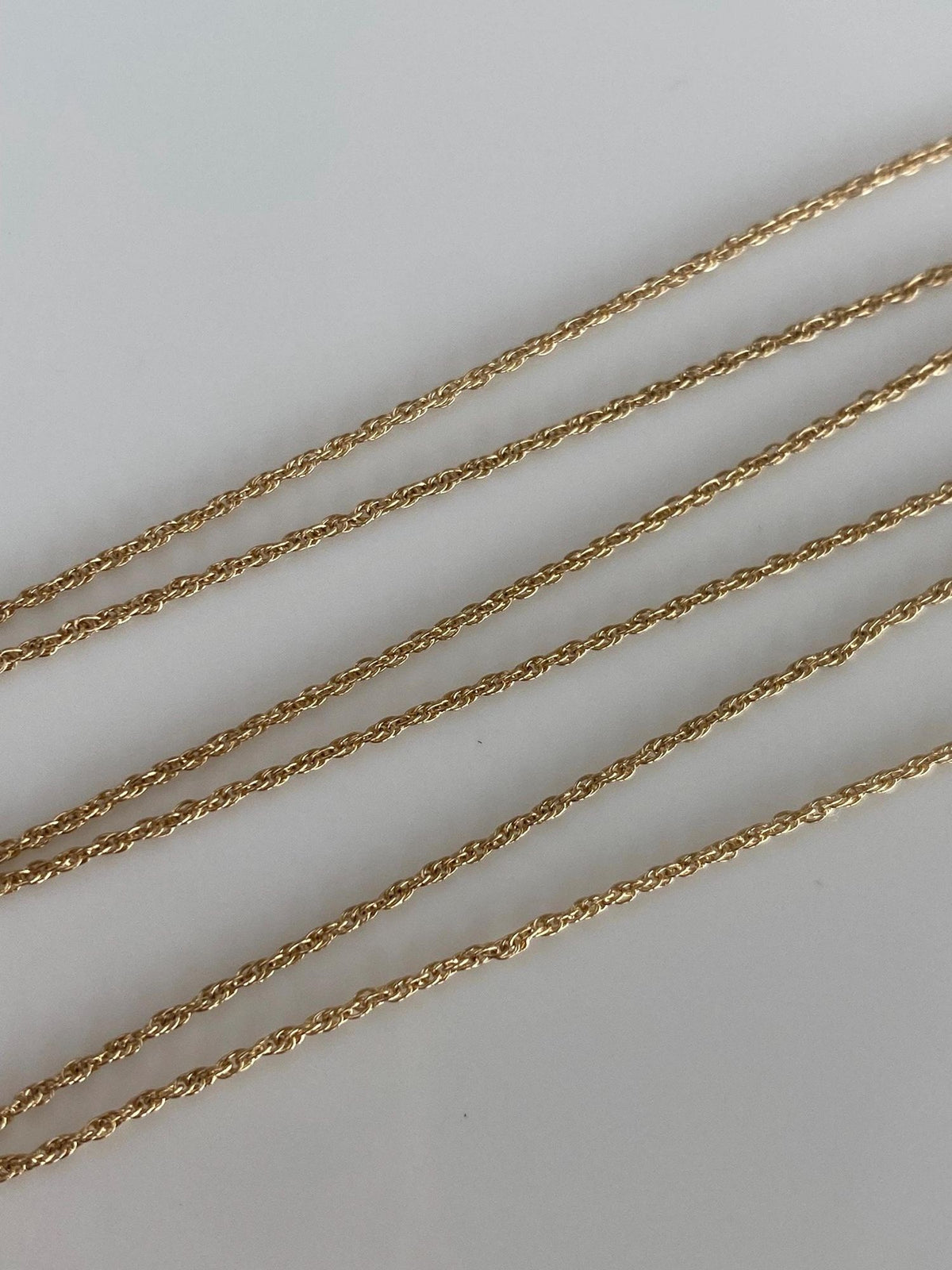 Vintage Solid 14k Yellow Gold Dainty Chain Necklace - 18 inches