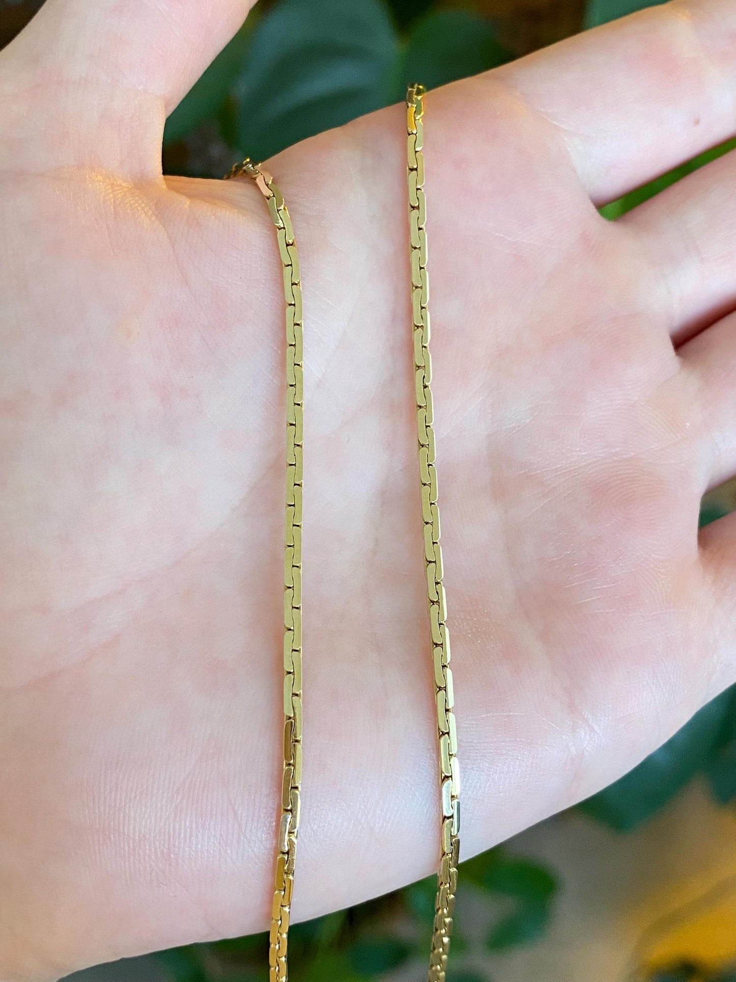 Vintage Solid 14k Yellow Gold C Link Chain Necklace - 18.5 inches