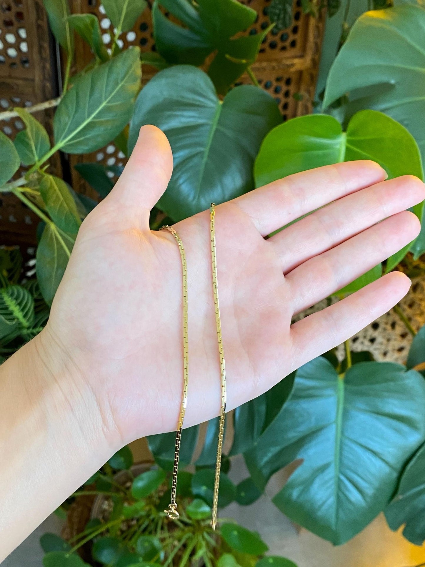 Vintage Solid 14k Yellow Gold C Link Chain Necklace - 18.5 inches