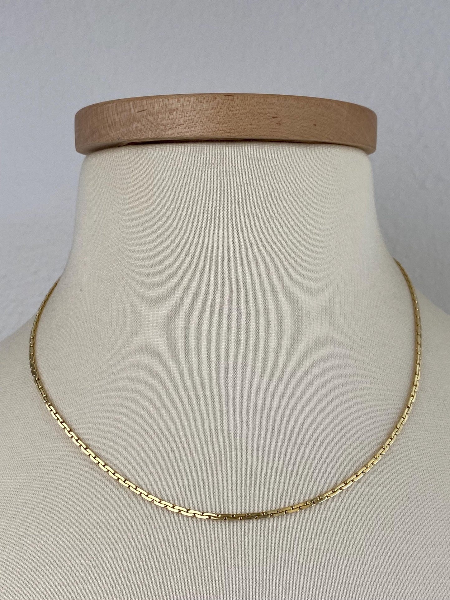 Vintage Solid 14k Yellow Gold C Link Chain Necklace - 18.5 inches