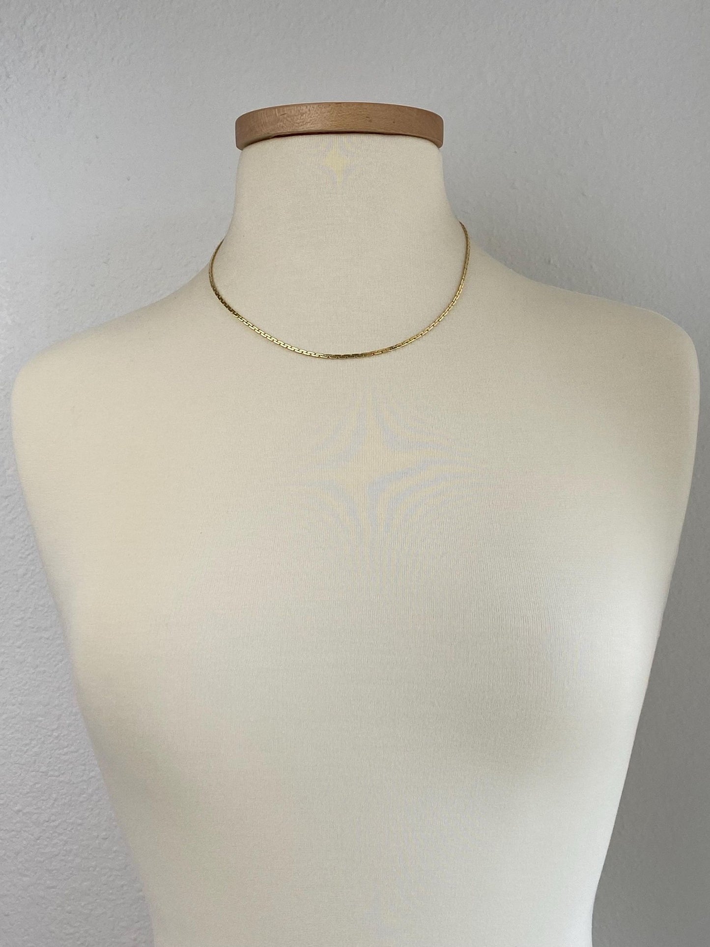 Vintage Solid 14k Yellow Gold C Link Chain Necklace - 18.5 inches