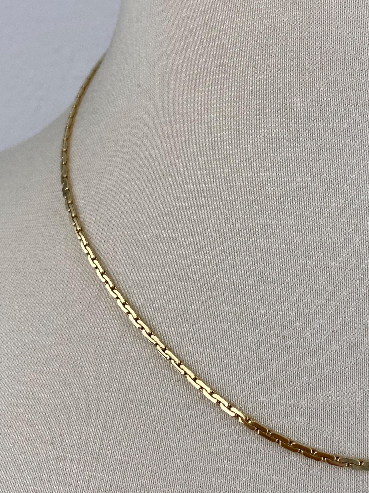 Vintage Solid 14k Yellow Gold C Link Chain Necklace - 18.5 inches