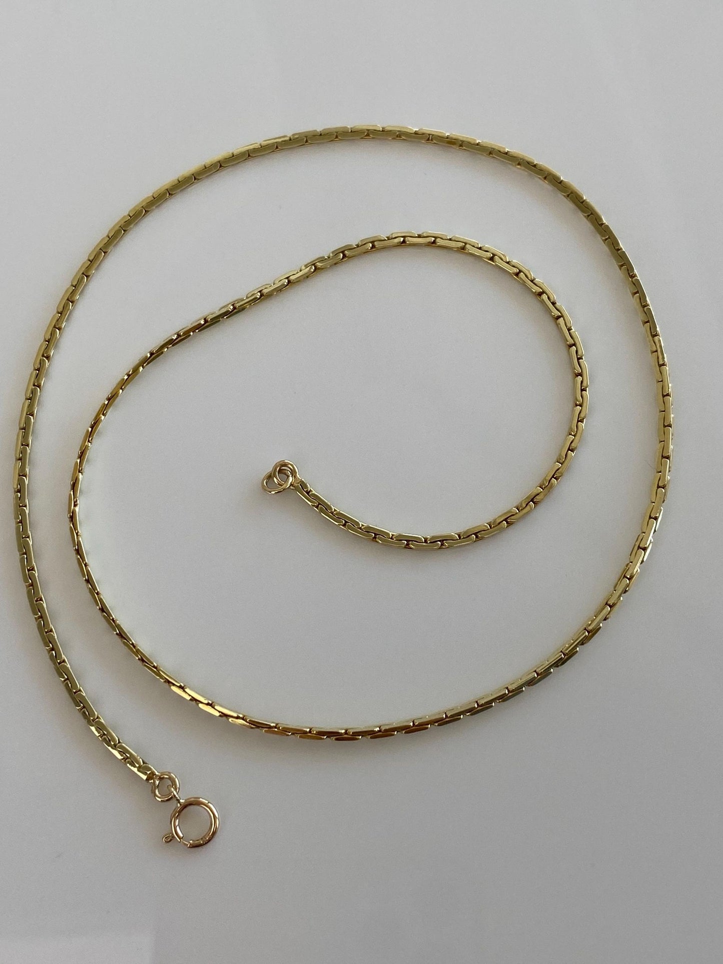 Vintage Solid 14k Yellow Gold C Link Chain Necklace - 18.5 inches