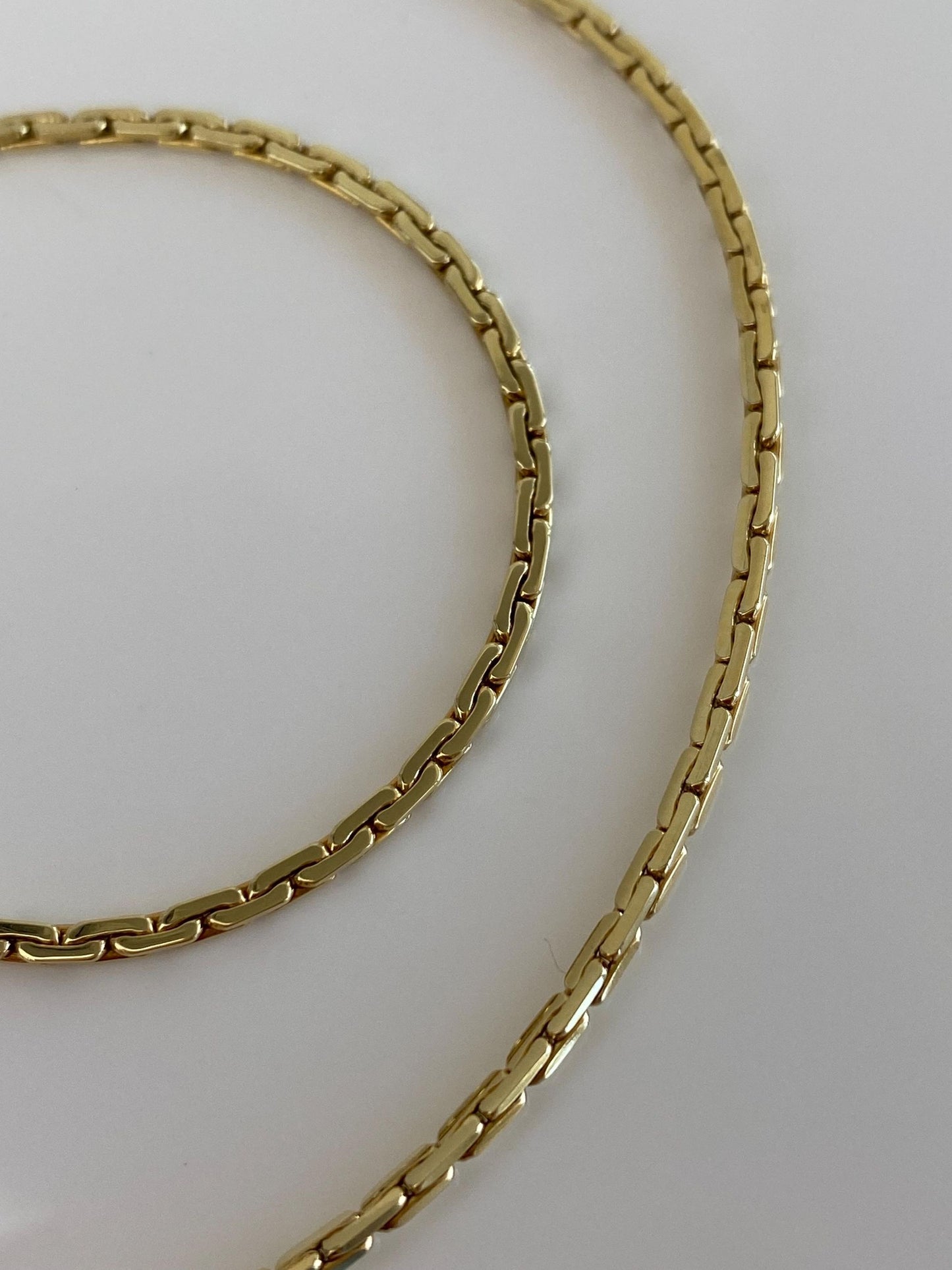 Vintage Solid 14k Yellow Gold C Link Chain Necklace - 18.5 inches