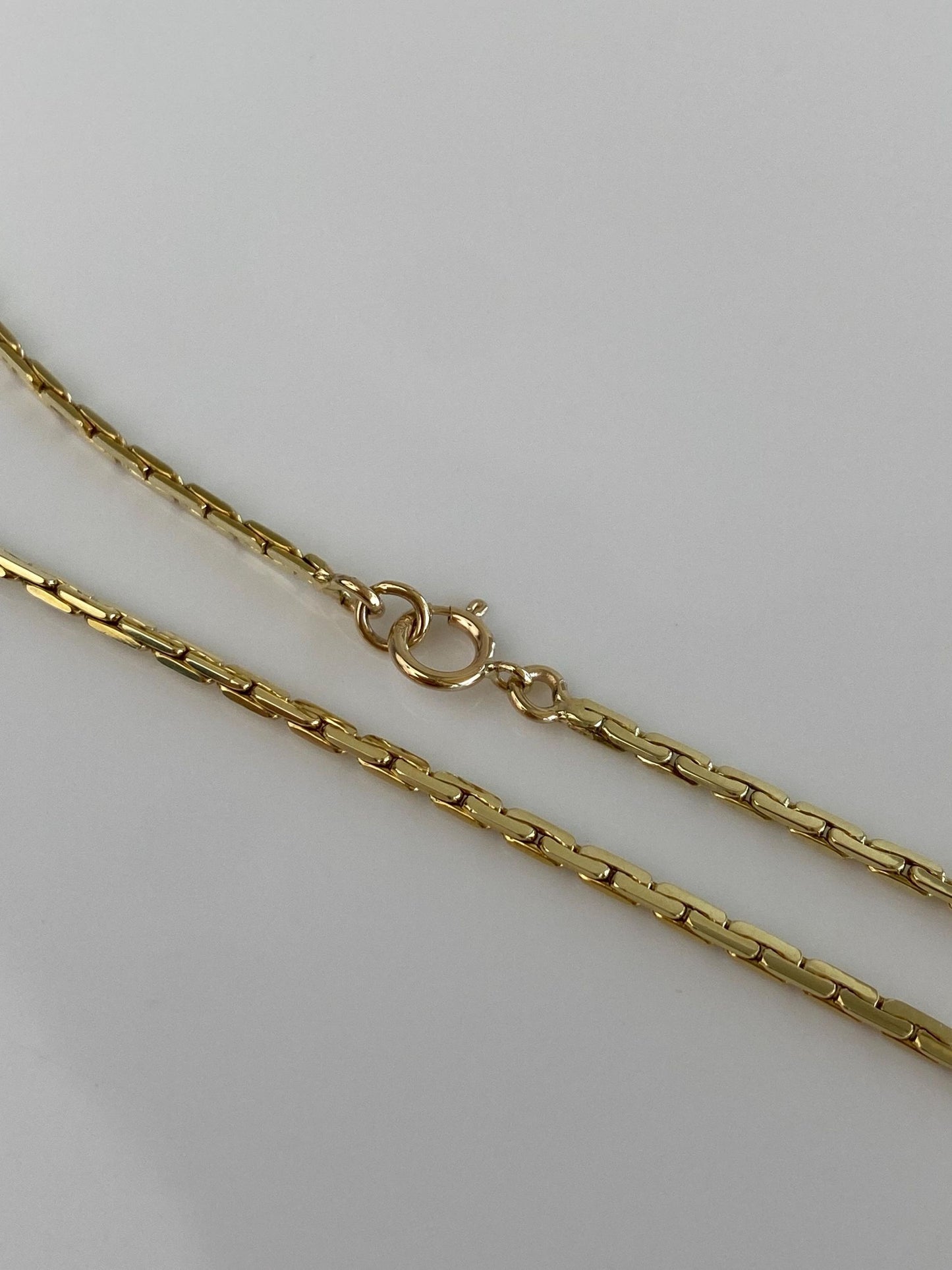 Vintage Solid 14k Yellow Gold C Link Chain Necklace - 18.5 inches