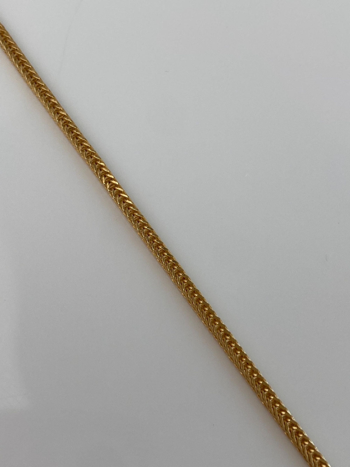 Vintage Solid 18k Yellow Gold Wheat Chain Bracelet - 7 Inches