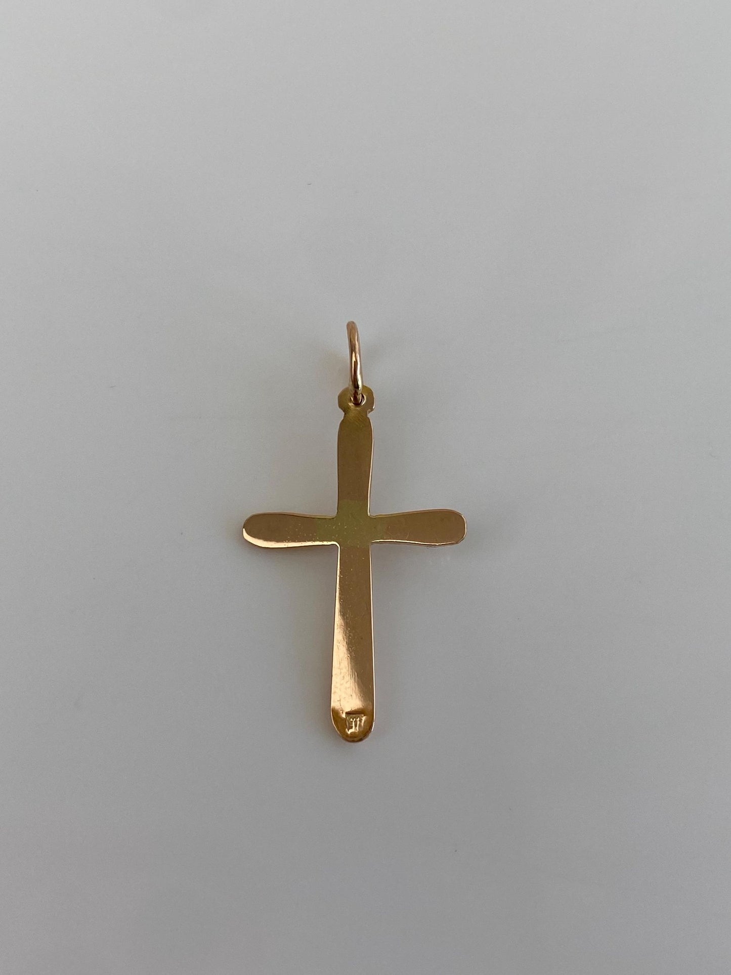 Vintage 18k Yellow Gold Design Cross Charm