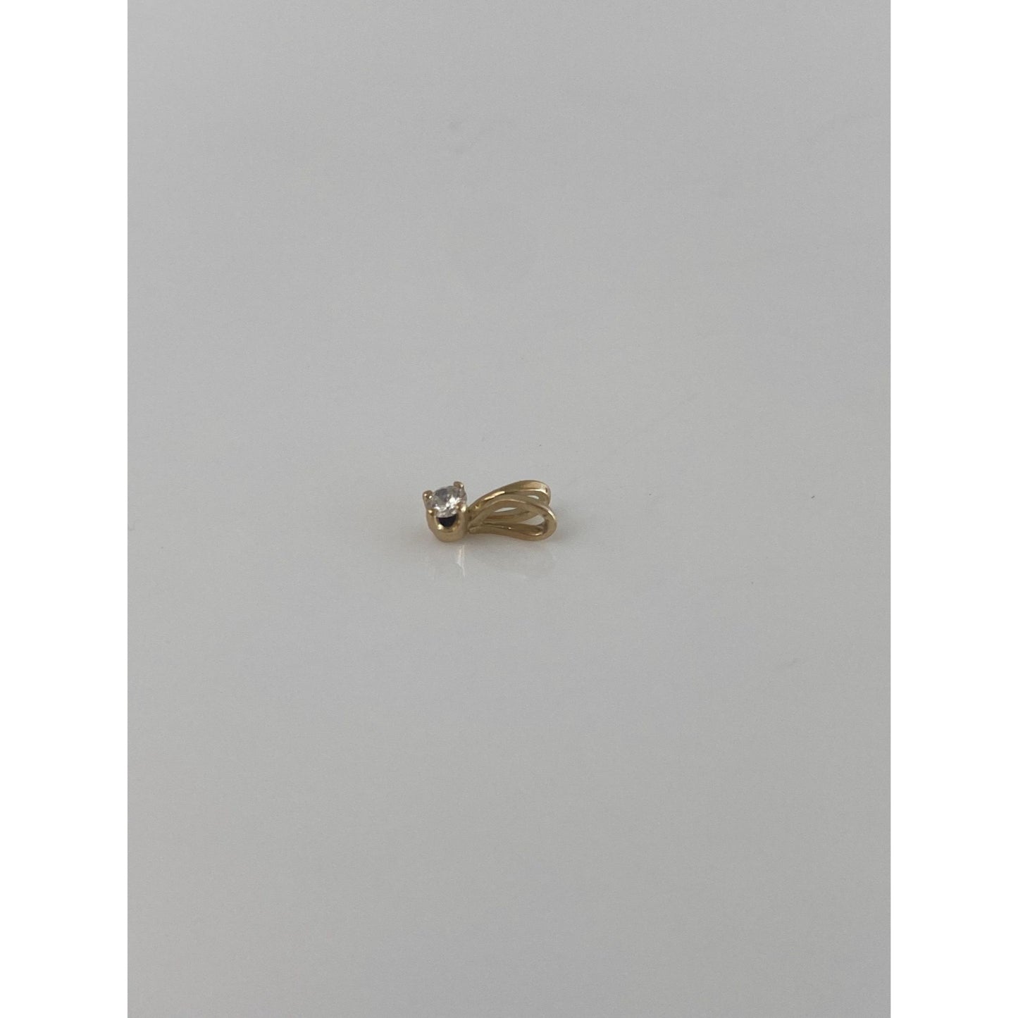 Vintage Solid 14k Yellow Gold Tiny Diamond Charm