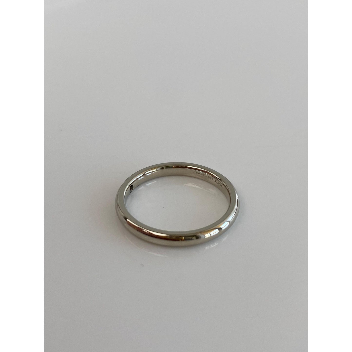 Vintage Solid 14k White Gold Clear Spinel Ring Band - Size 6.25