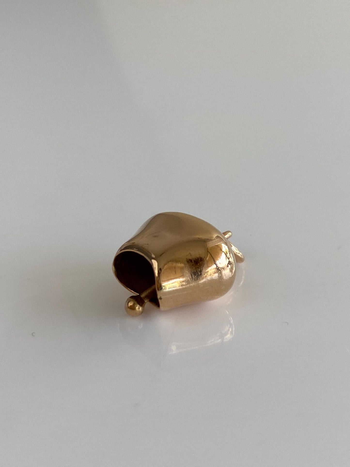 Vintage Solid 18k Yellow Gold Articulated Cowbell Charm
