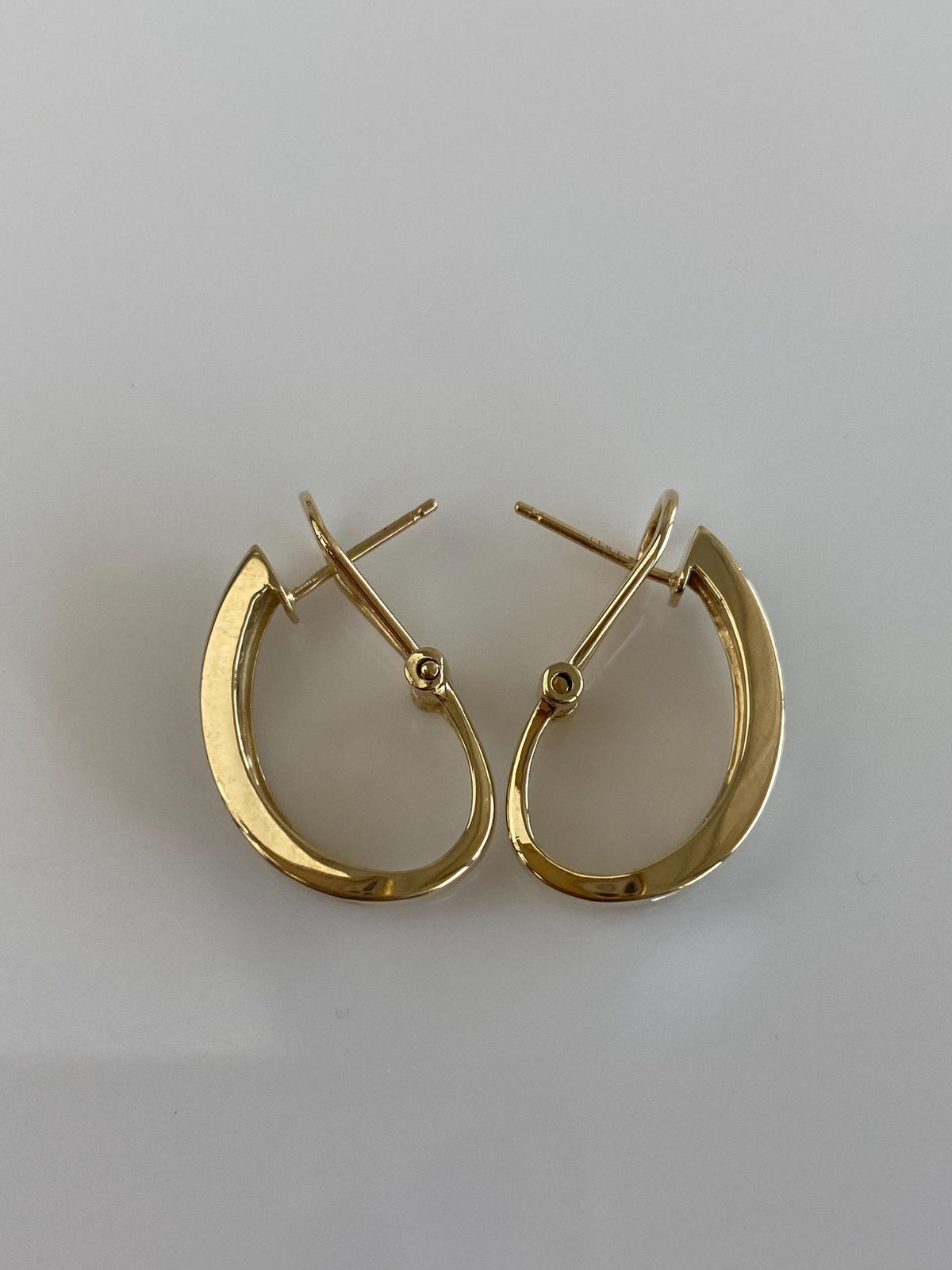 Vintage Solid 14k White & Yellow Gold Diamond Drop Earrings