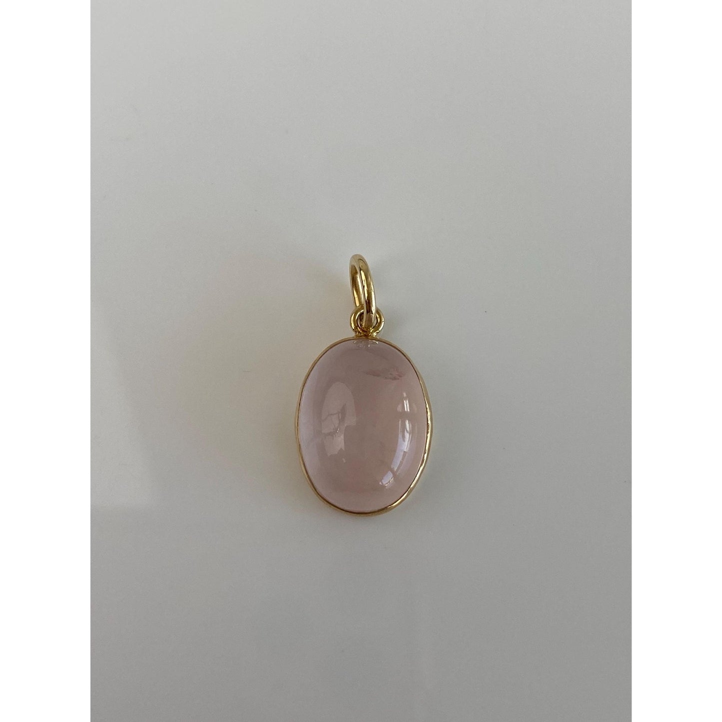 Vintage Solid 14k Yellow Gold Rose Quartz Charm