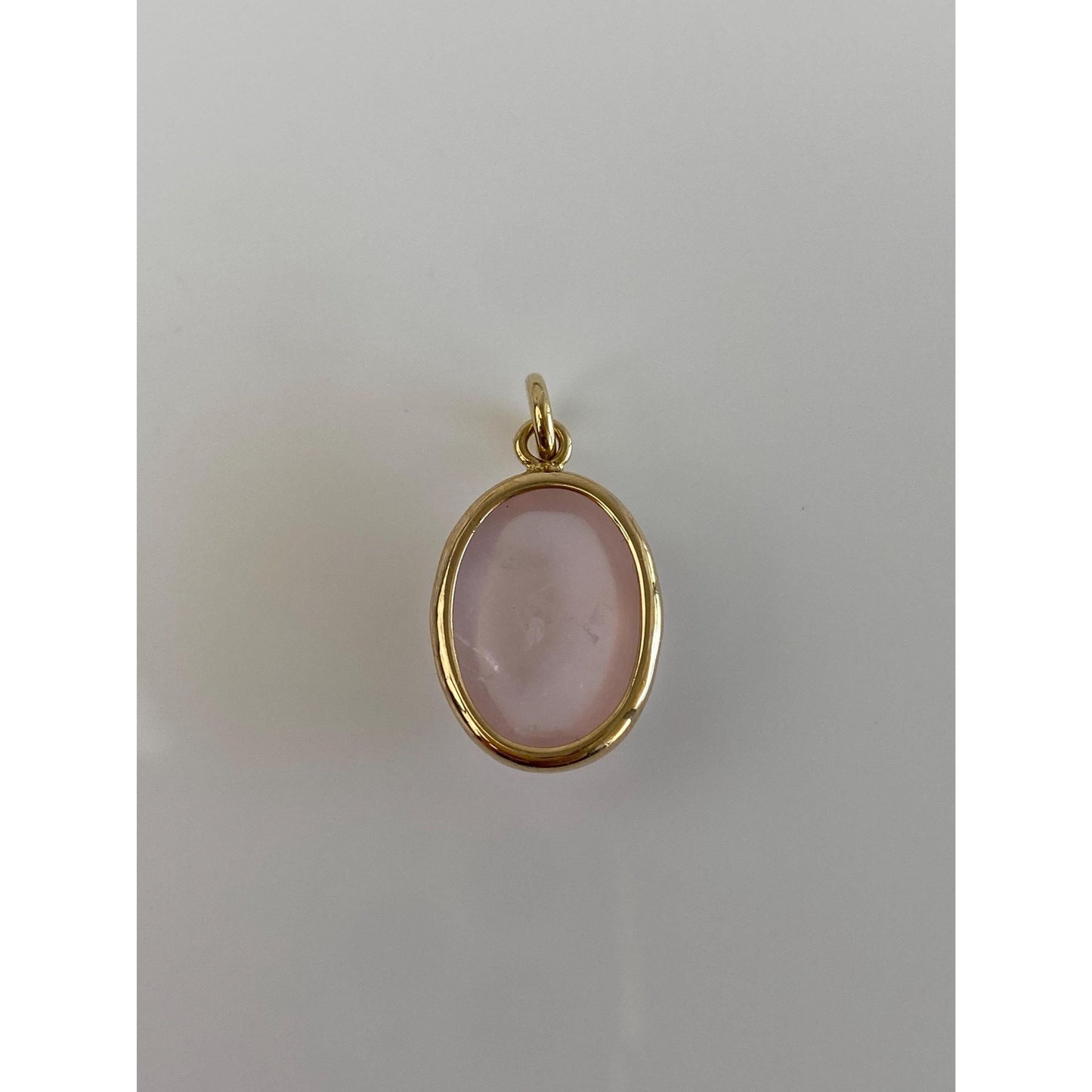 Vintage Solid 14k Yellow Gold Rose Quartz Charm
