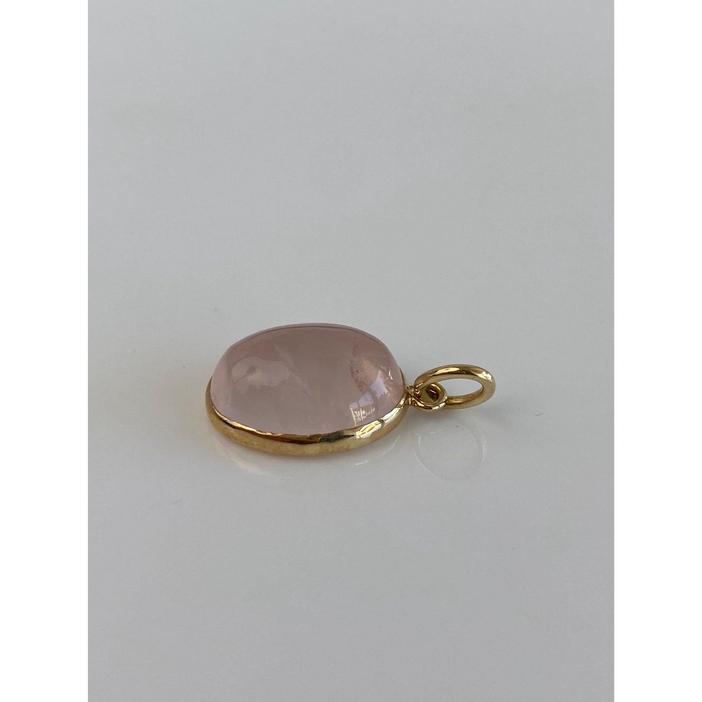 Vintage Solid 14k Yellow Gold Rose Quartz Charm