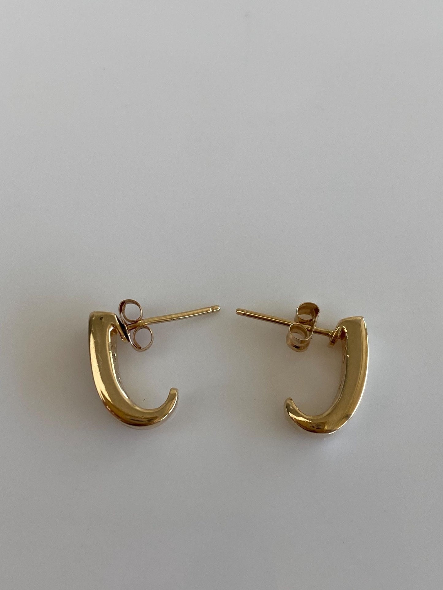 Vintage Solid 10k White & Yellow Gold Diamond Drop Earrings