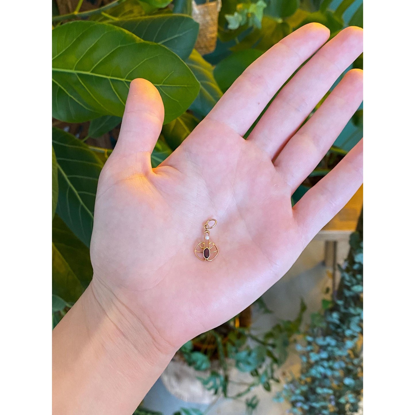 Vintage Solid 10k Yellow Gold Purple Cubic Zirconia Seed Pearl Stick Pin Conversion Charm