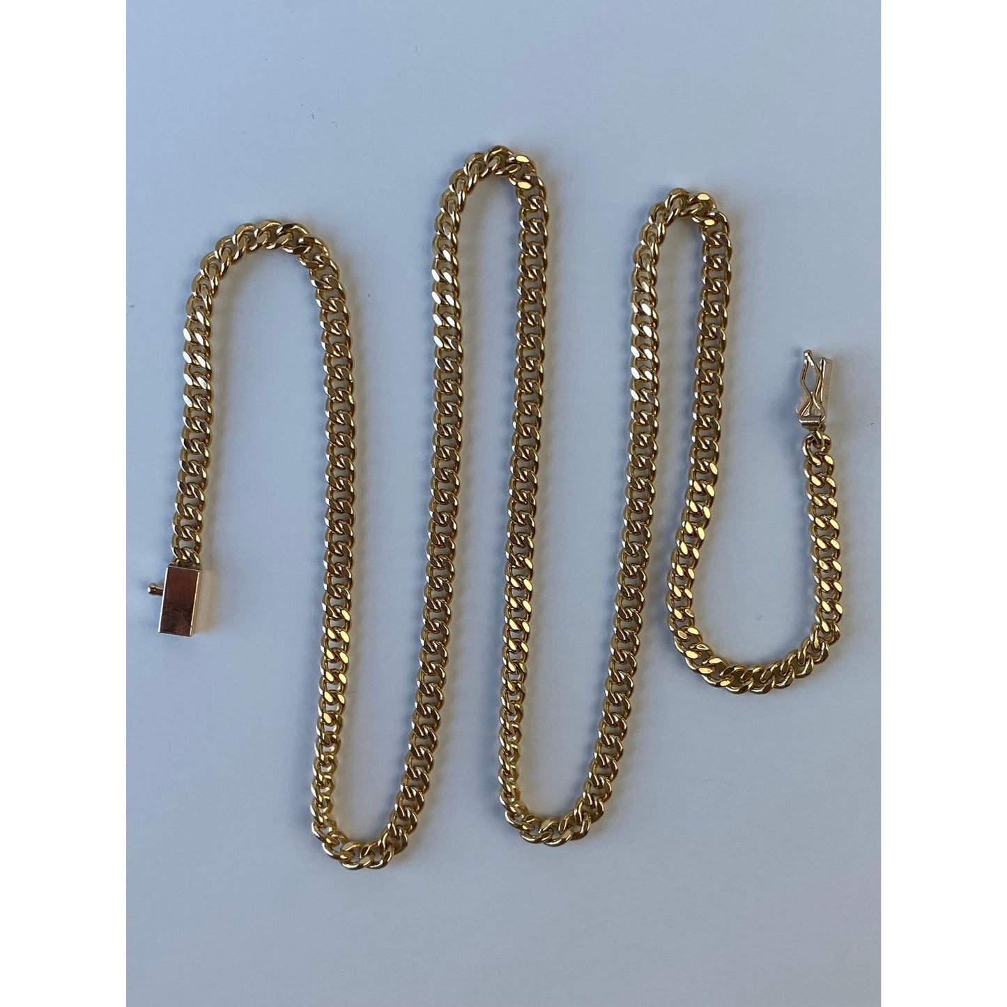 Vintage Solid 14k Yellow Gold Curb Chain Necklace - 18 inches