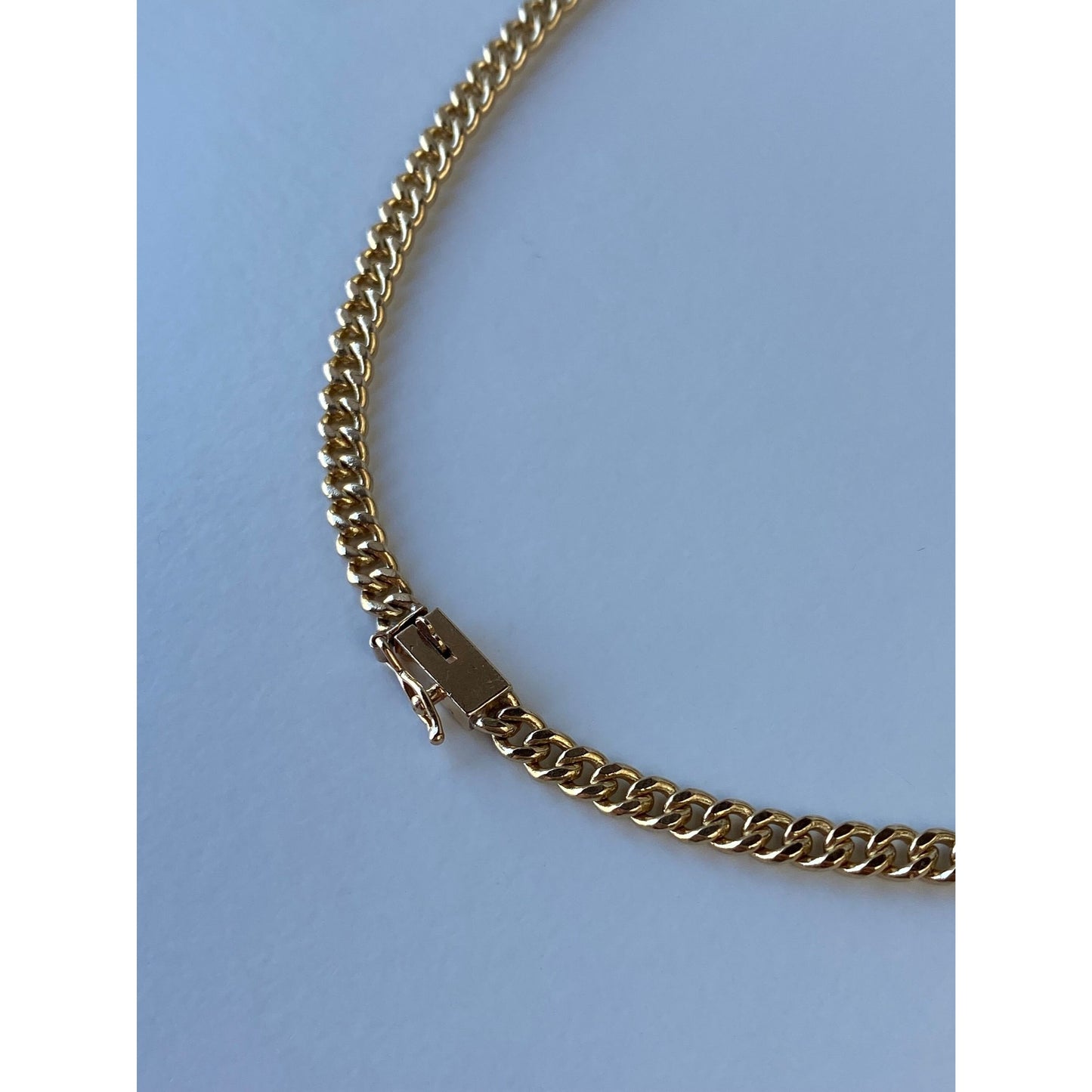 Vintage Solid 14k Yellow Gold Curb Chain Necklace - 18 inches