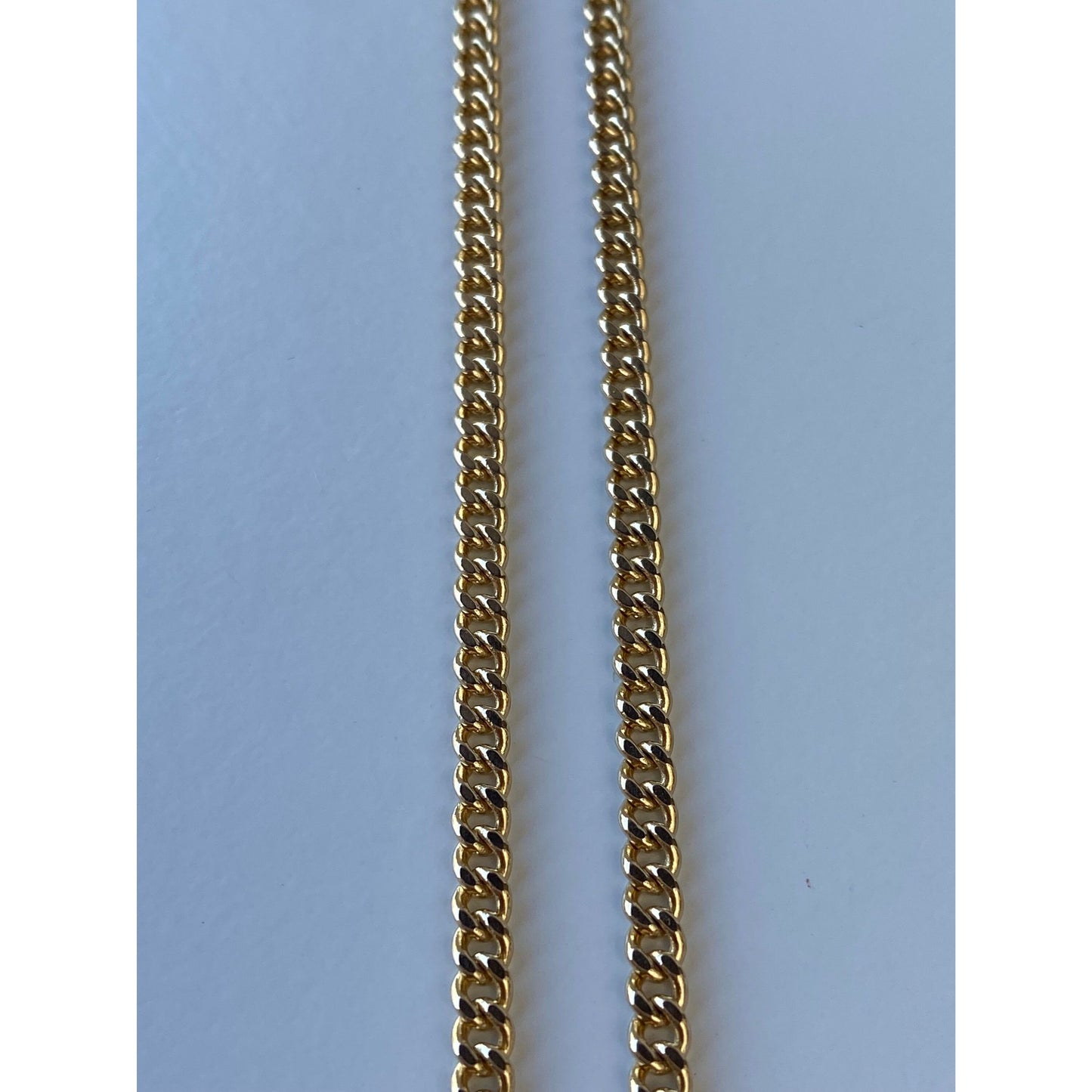 Vintage Solid 14k Yellow Gold Curb Chain Necklace - 18 inches