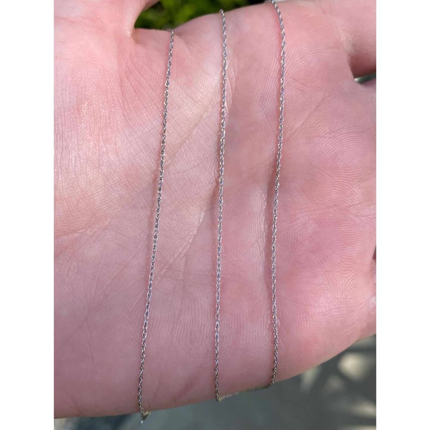 Vintage Solid 10k White Gold Dainty Chain Necklace - 18.25 inches