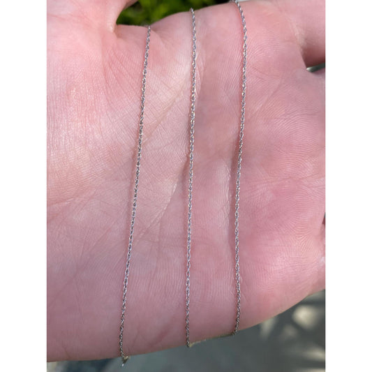 Vintage Solid 10k White Gold Dainty Chain Necklace - 18.25 inches