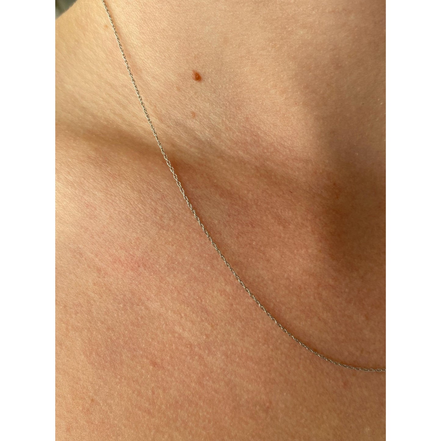 Vintage Solid 10k White Gold Dainty Chain Necklace - 18.25 inches