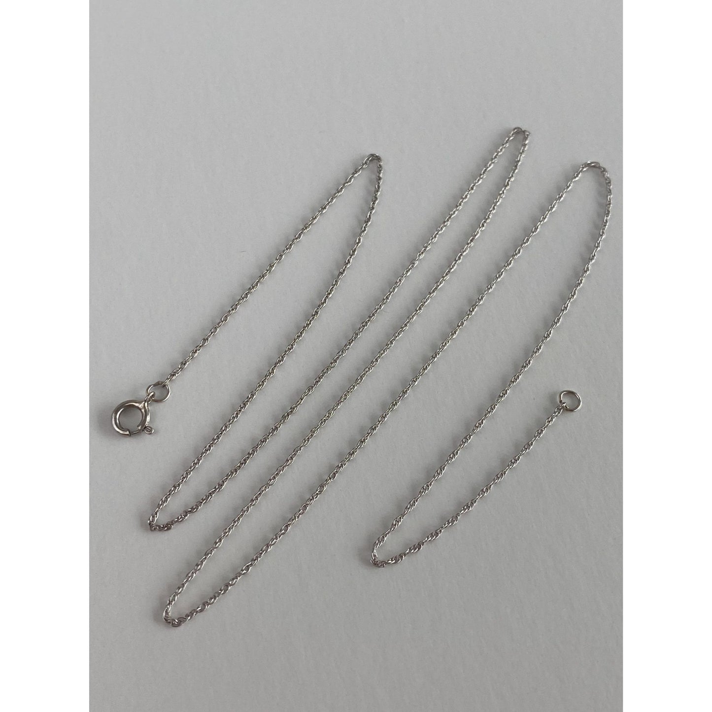 Vintage Solid 10k White Gold Dainty Chain Necklace - 18.25 inches