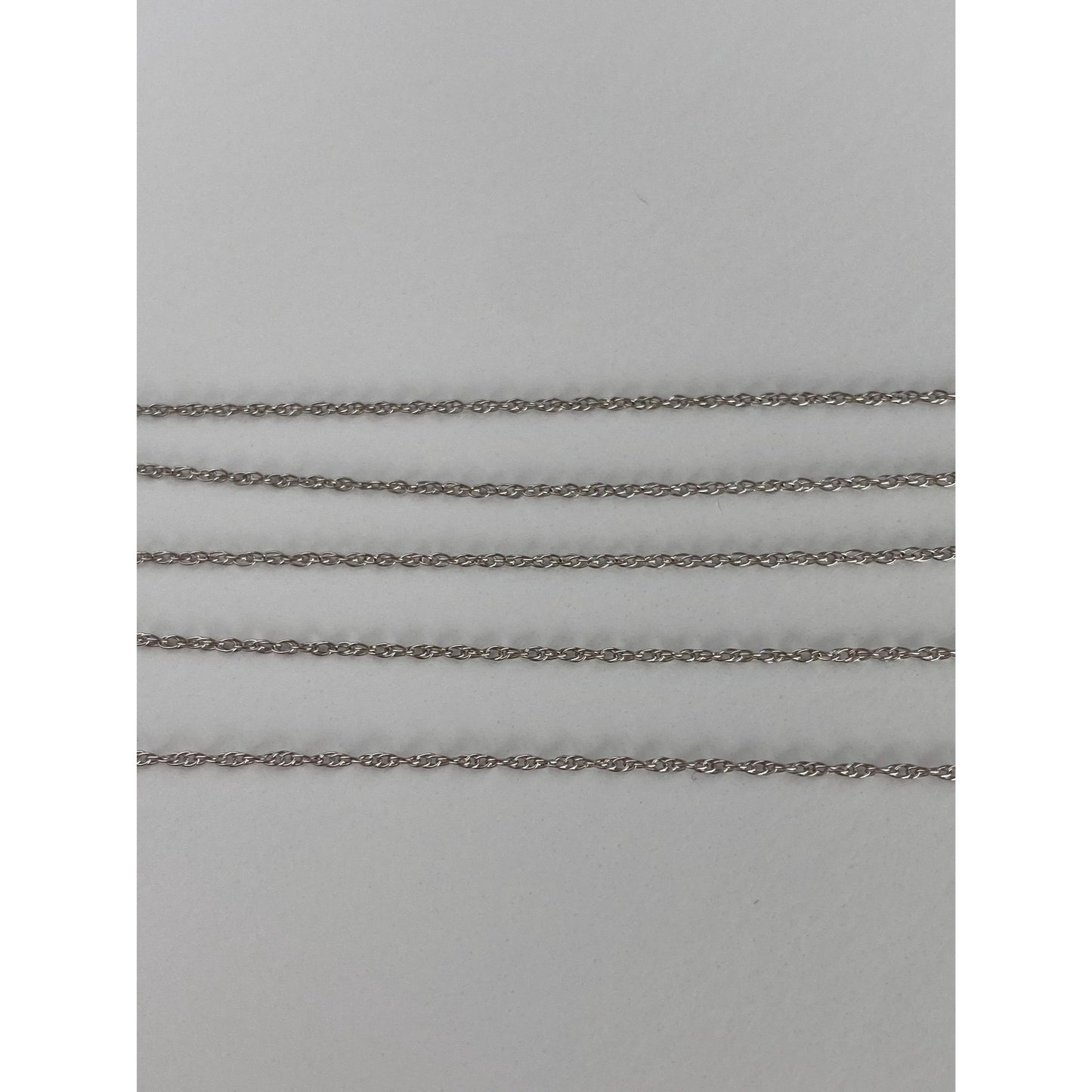 Vintage Solid 10k White Gold Dainty Chain Necklace - 18.25 inches
