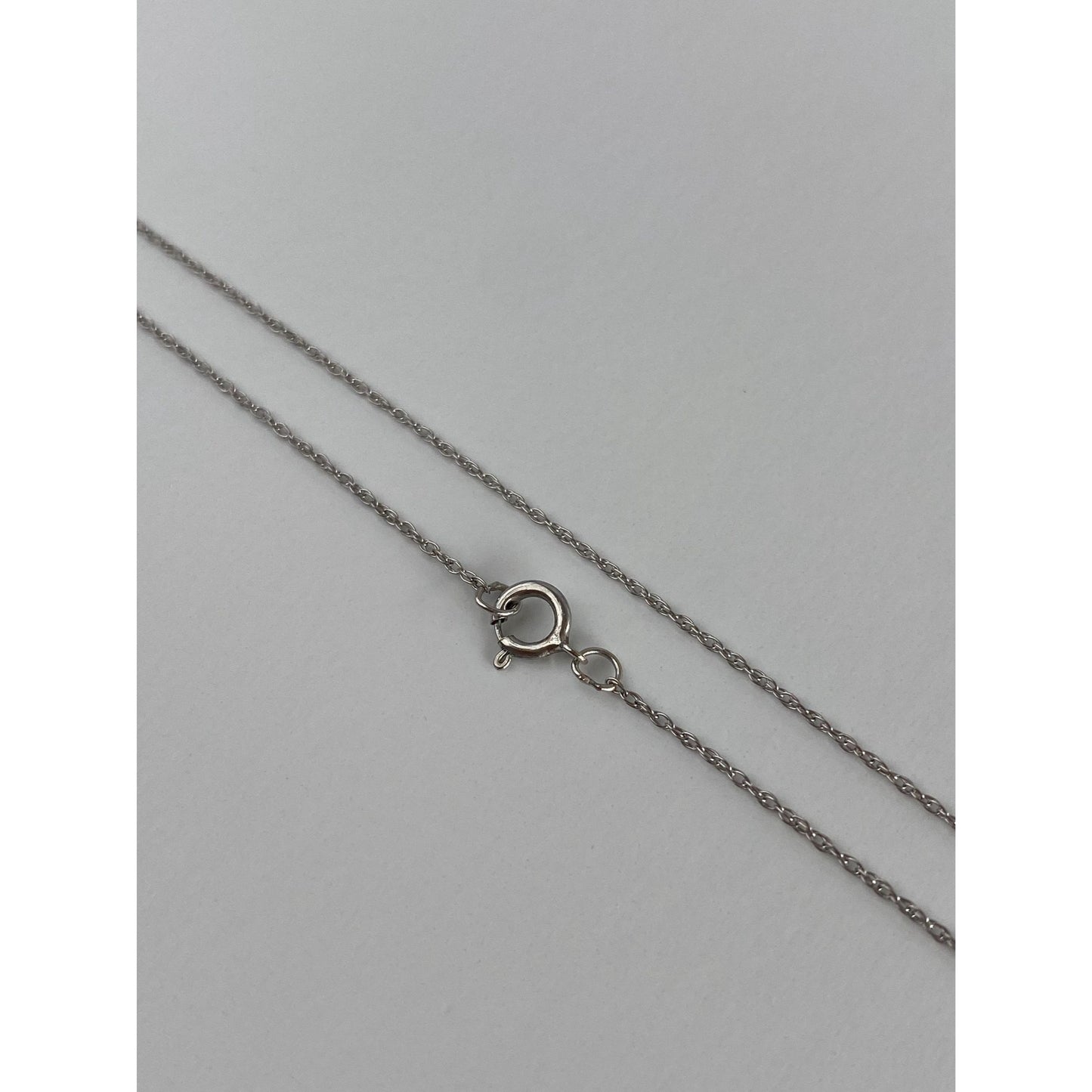 Vintage Solid 10k White Gold Dainty Chain Necklace - 18.25 inches