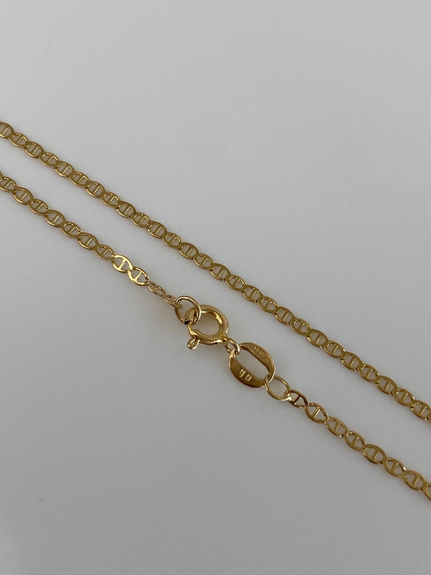 Vintage Solid 18k Yellow Gold Dainty Mariner Chain Bracelet - 7.25 inches
