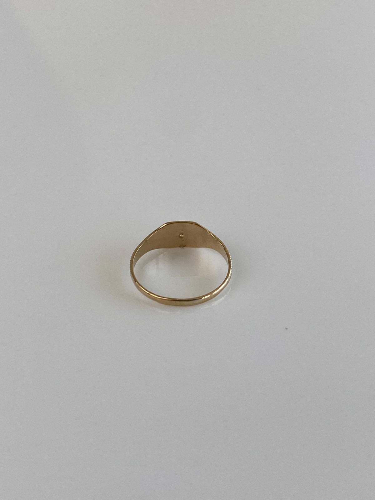 Vintage Solid 10k Yellow Gold Red Cubic Zirconia Designed Baby Ring