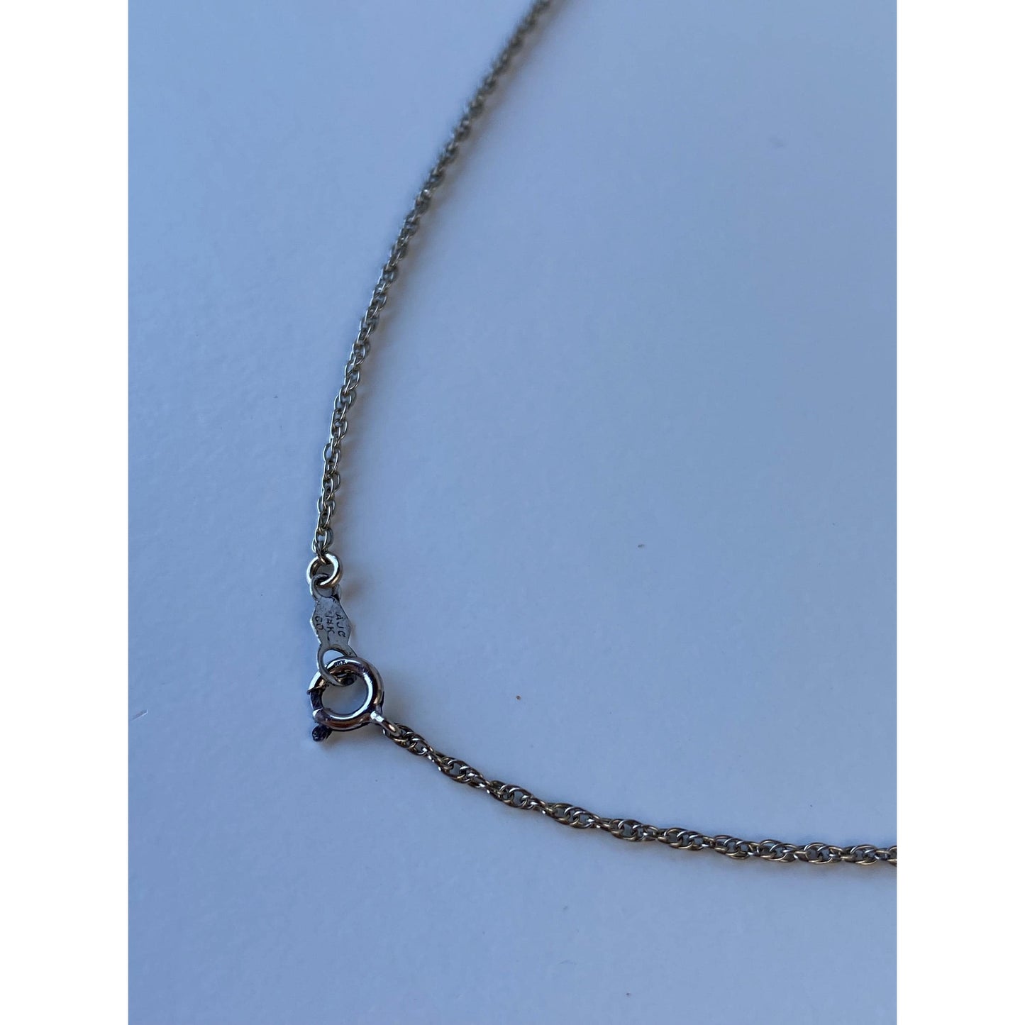 Solid 14k White Gold Dainty Chain Necklace - 18 inches