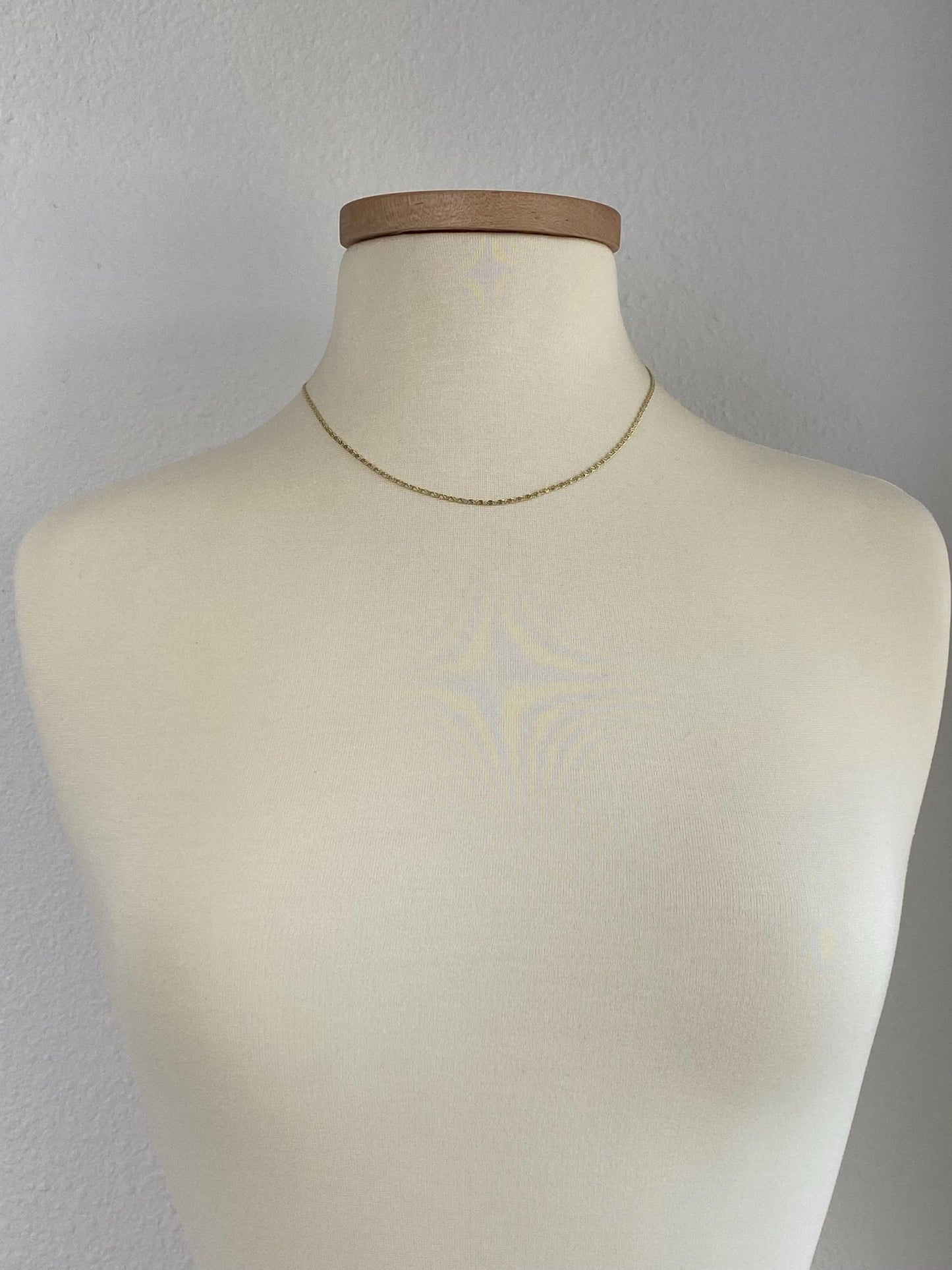 Vintage Solid 14k Yellow Gold Spiral Link Chain Necklace - 18 inches