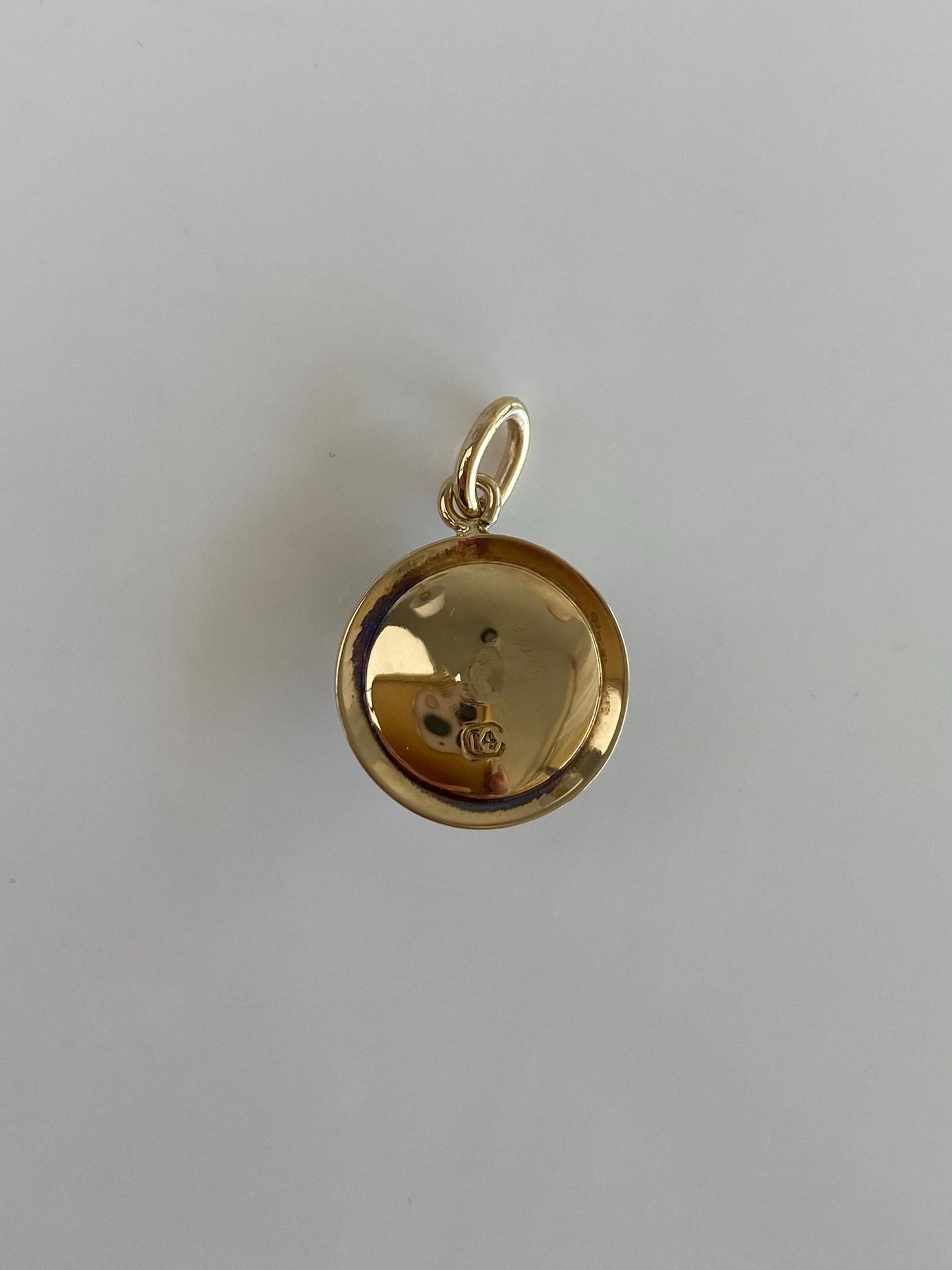 Vintage Solid 14k Yellow Gold Moonstone Cufflink Conversion Charm