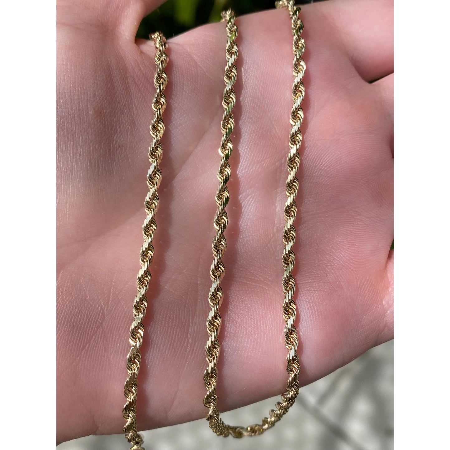 Vintage Solid 14k Yellow Gold Rope Chain Necklace - 24.5 inches