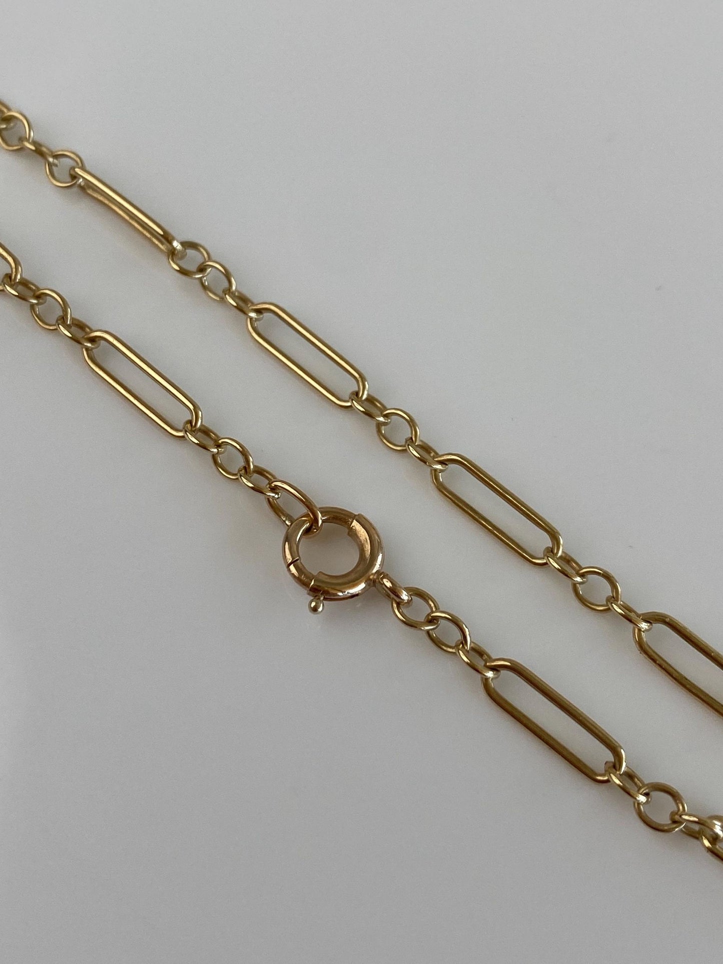 Vintage Solid 14k Yellow Gold Trombone Albert Link Bracelet - 7.5 inches