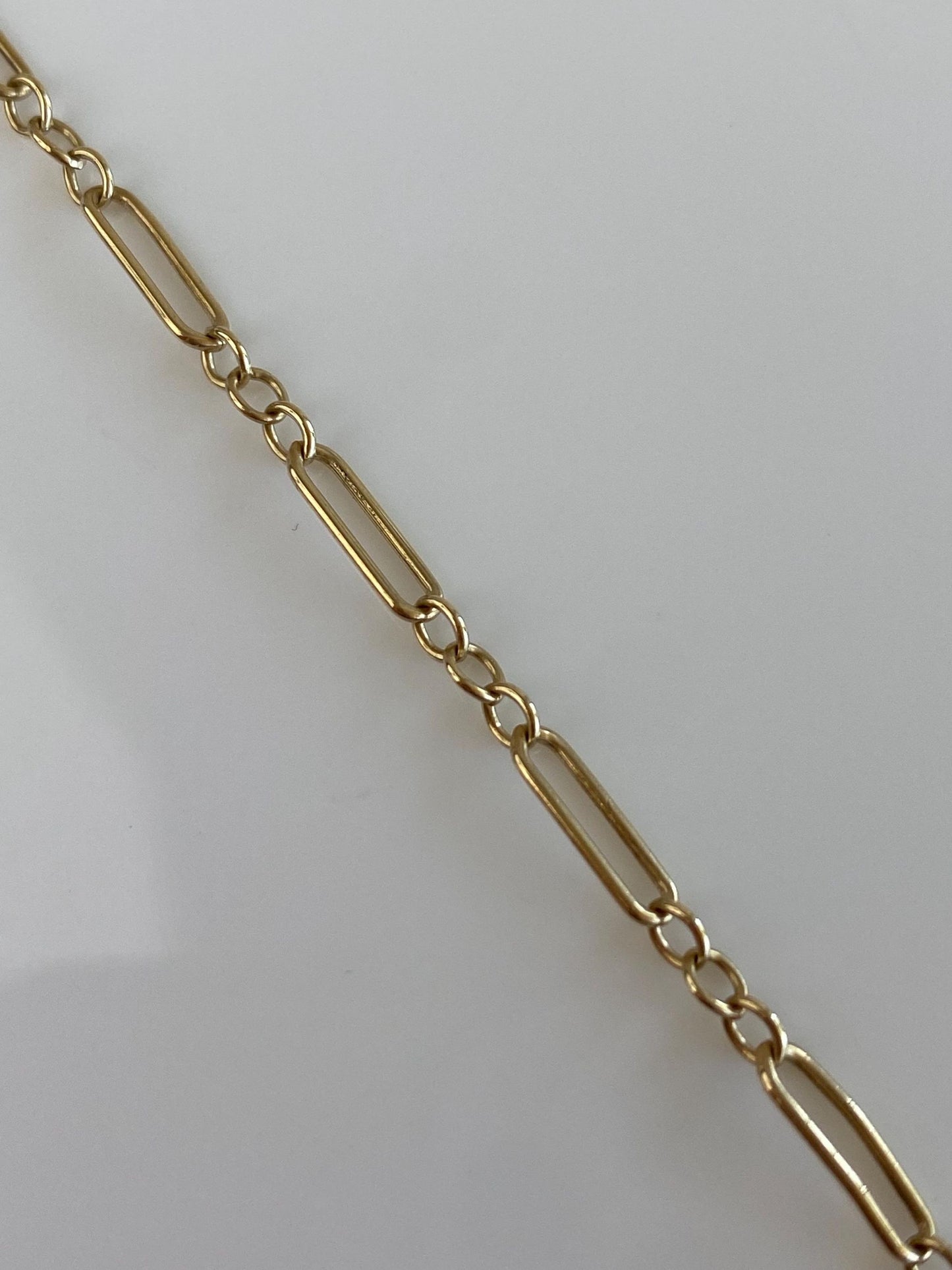 Vintage Solid 14k Yellow Gold Trombone Albert Link Bracelet - 7.5 inches