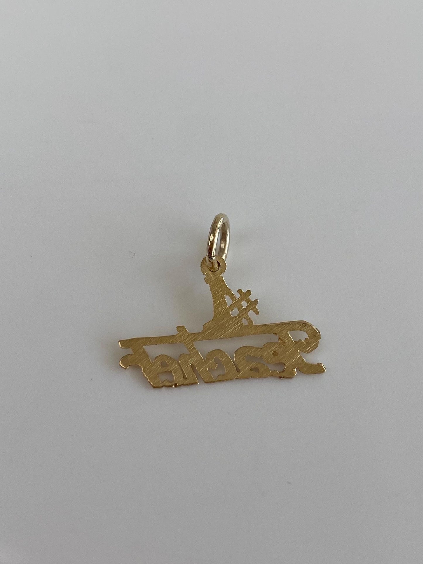 Solid 14k Yellow Gold '#1 Teacher' Charm