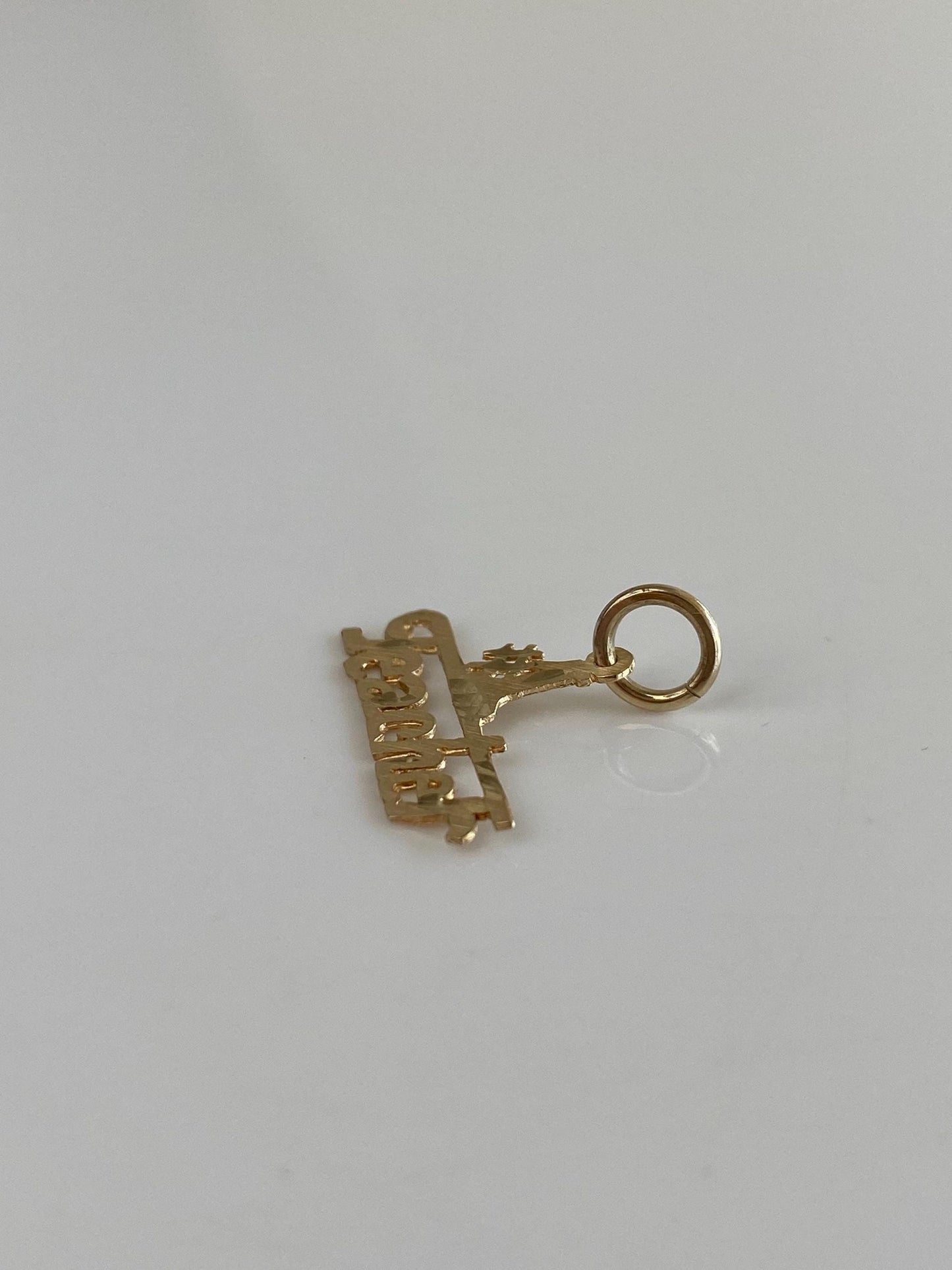 Solid 14k Yellow Gold '#1 Teacher' Charm