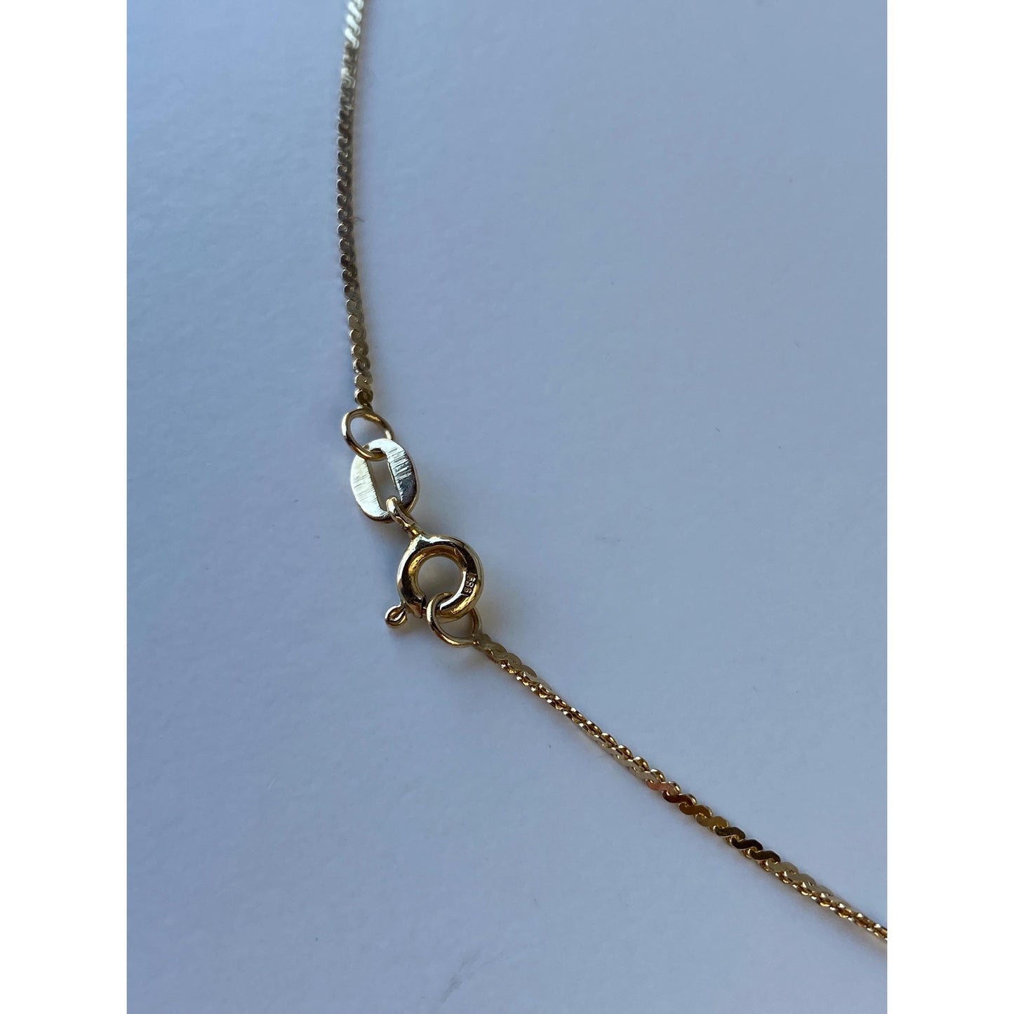 Vintage Solid 14k Yellow Gold Long Serpentine Chain Necklace - 30.5 inches